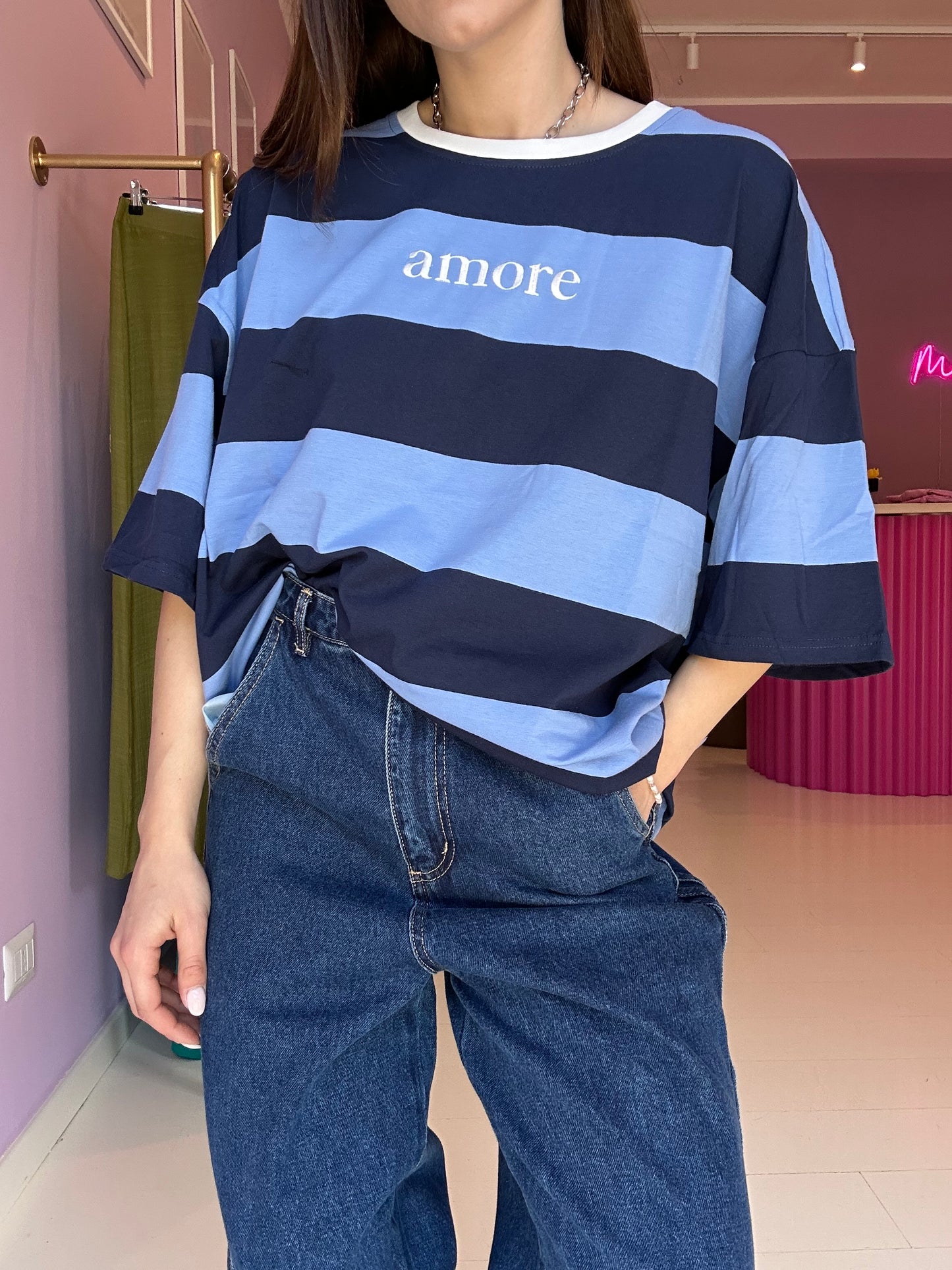T-Shirt Amore Celeste/Blu