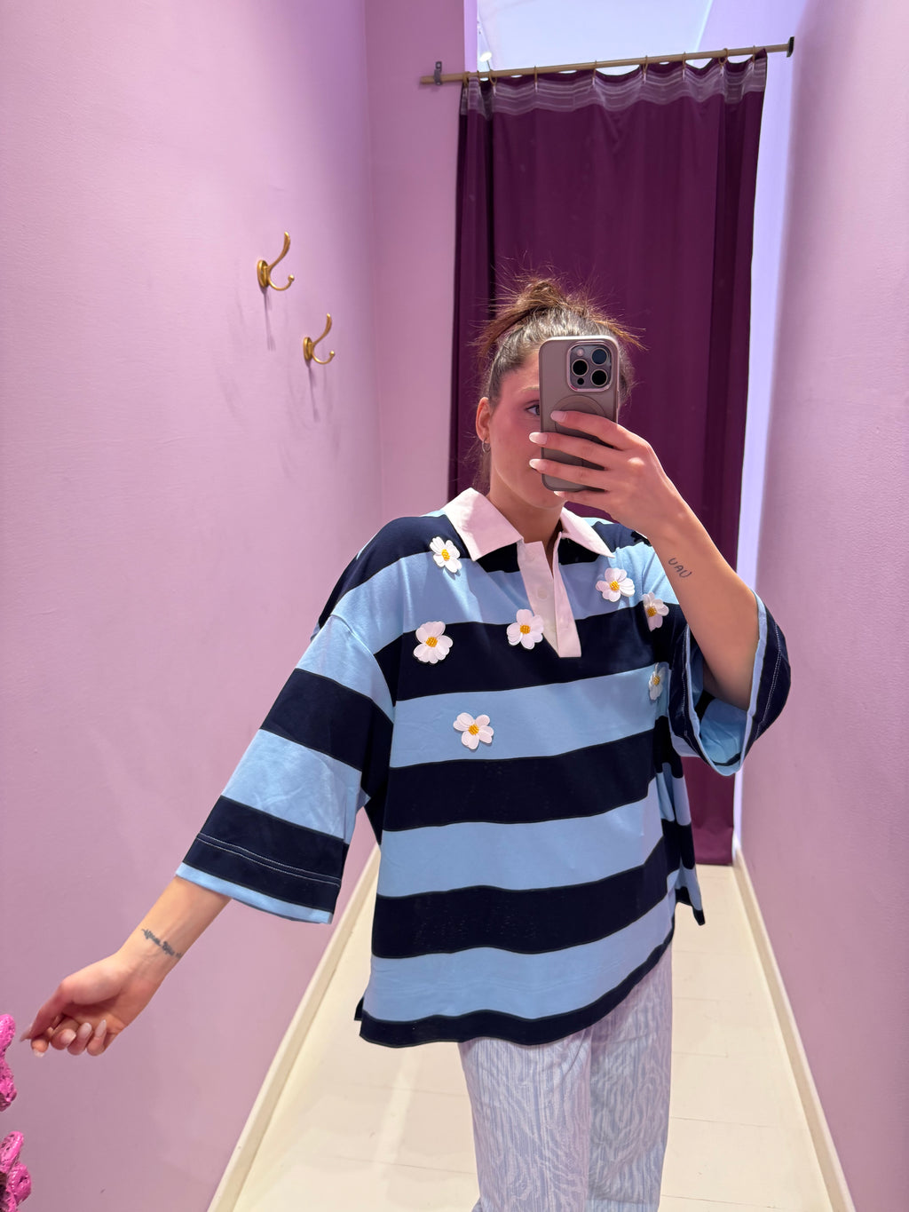 T-Shirt Flower Blu