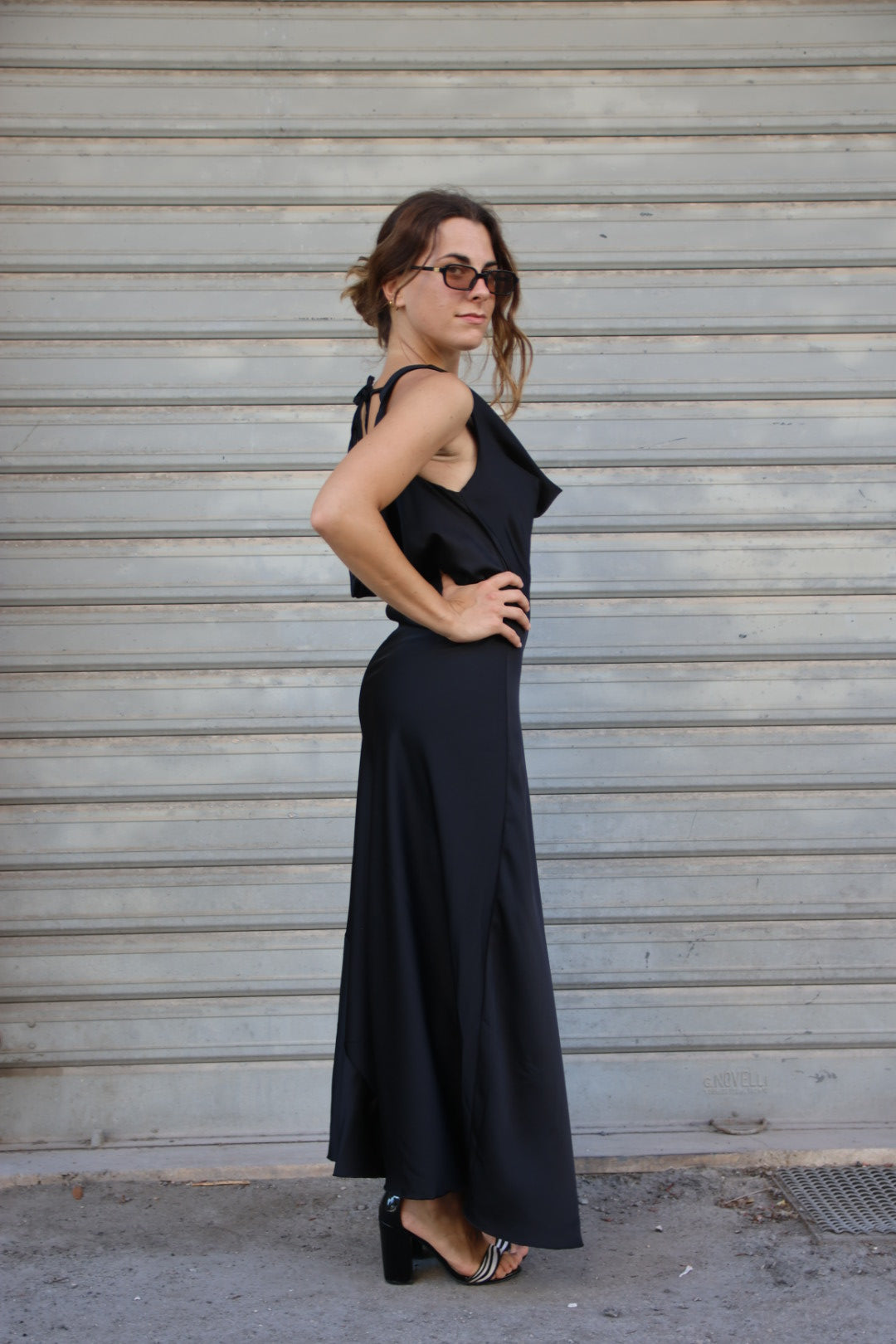 Vestito Satin Nero