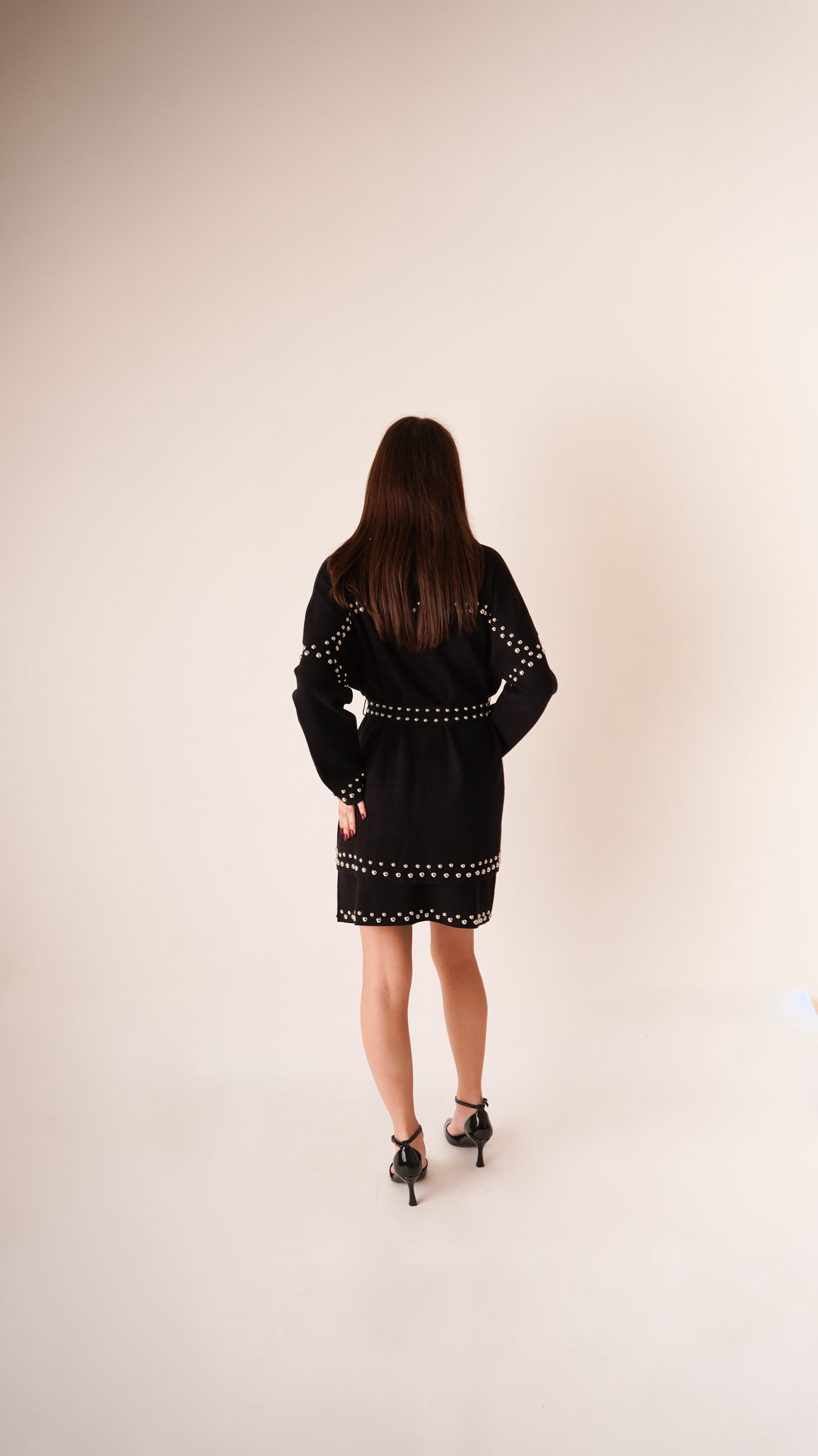 Cardigan Borchiato Nero