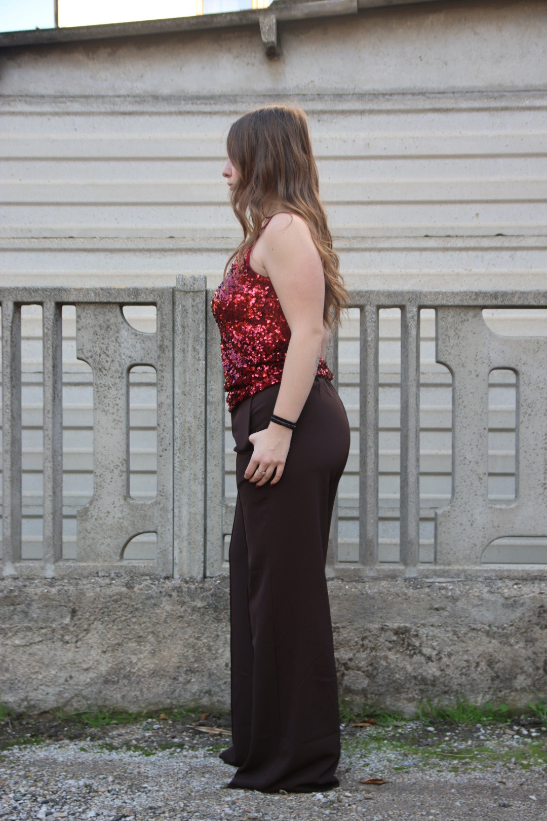 Pantalone Cargo Nero Ecopelle