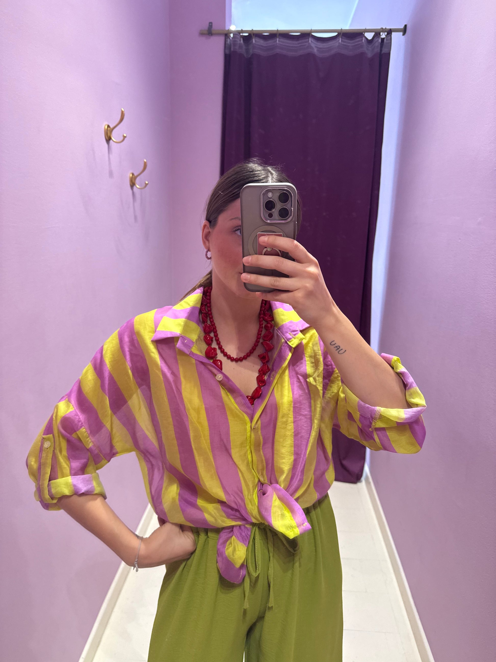 Camicia Tenerife Lime/Rosa