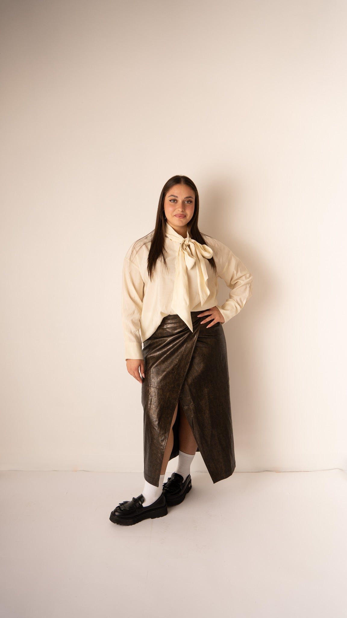 Gonna Ecopelle Marrone