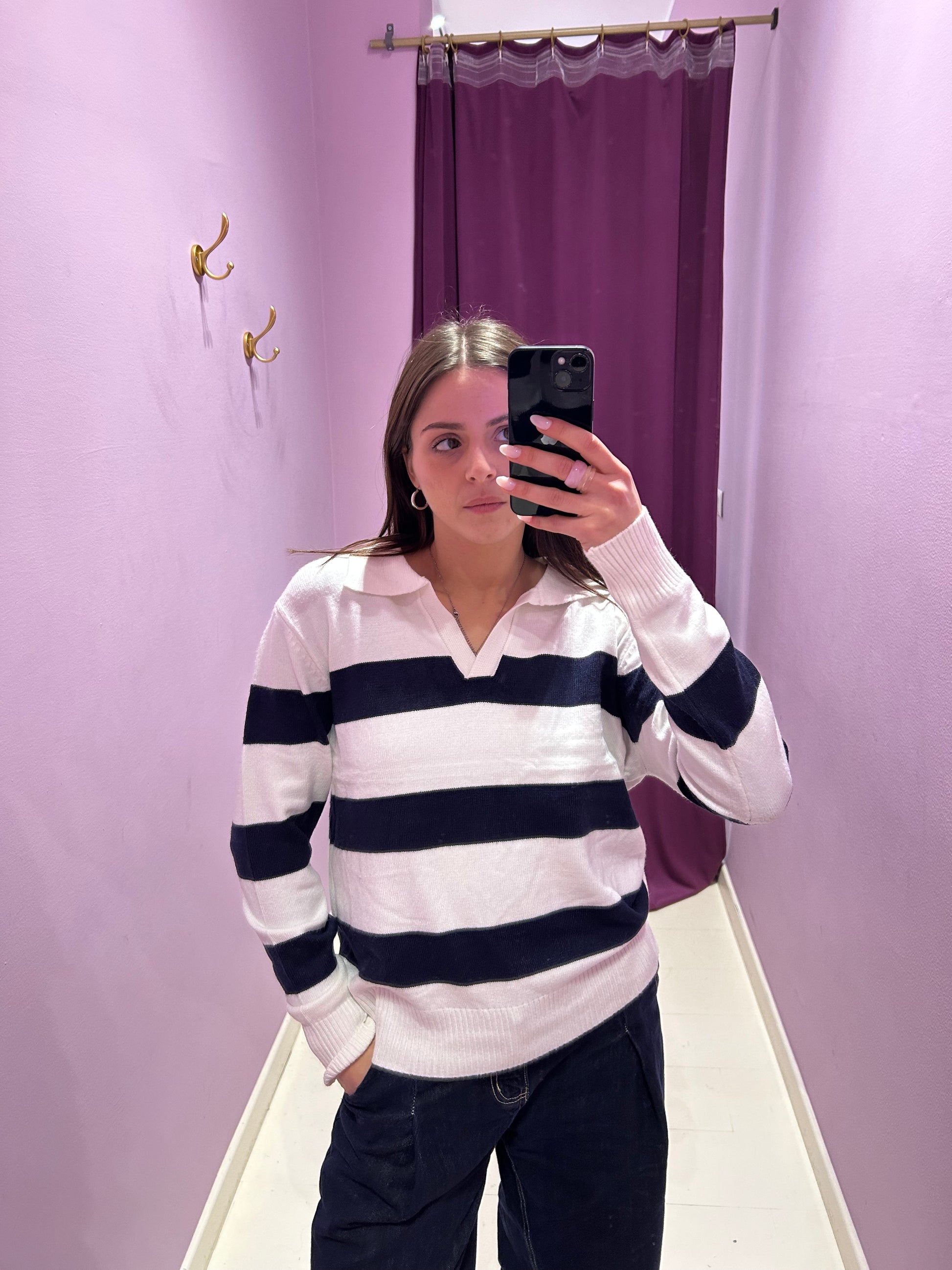 Polo Steve Blu e Bianca