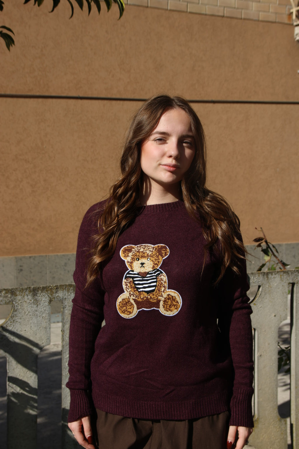 Maglioncino Teddy Bordeaux