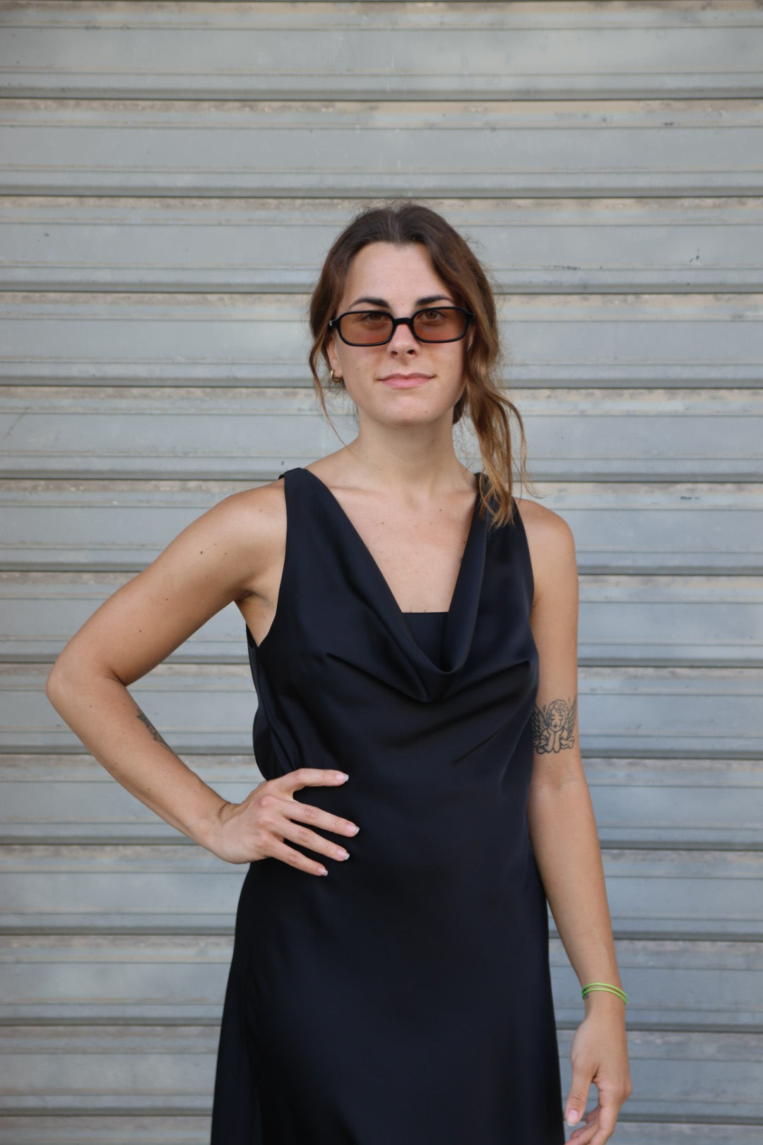Vestito Satin Nero