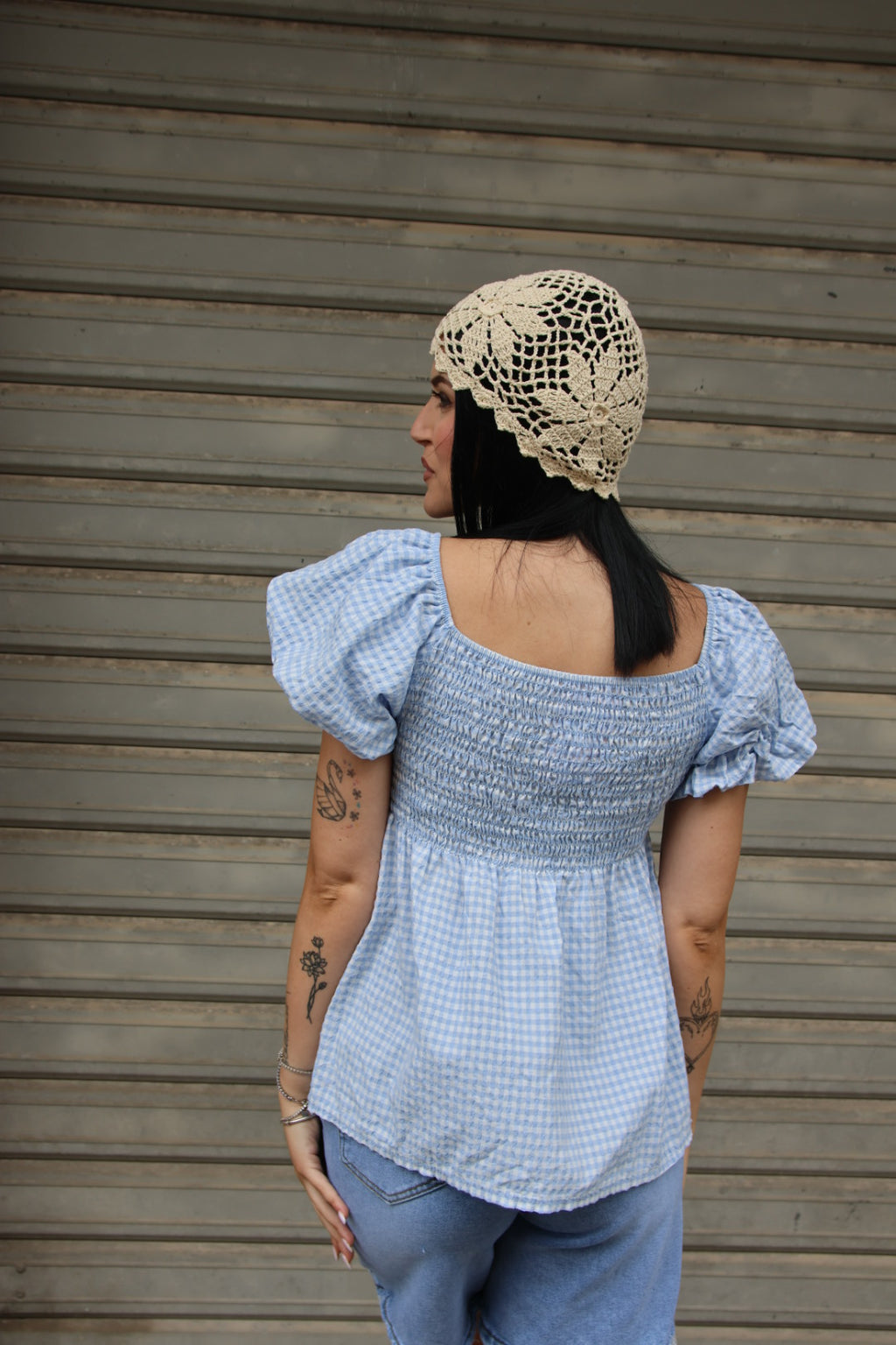 Maglia Vichy Celeste