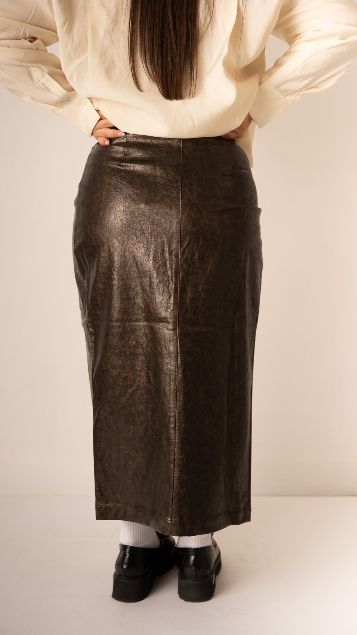 Gonna Ecopelle Marrone