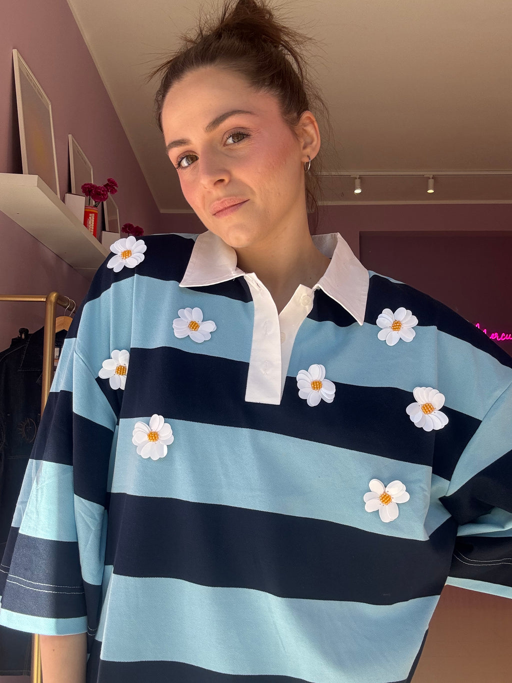 T-Shirt Flower Blu