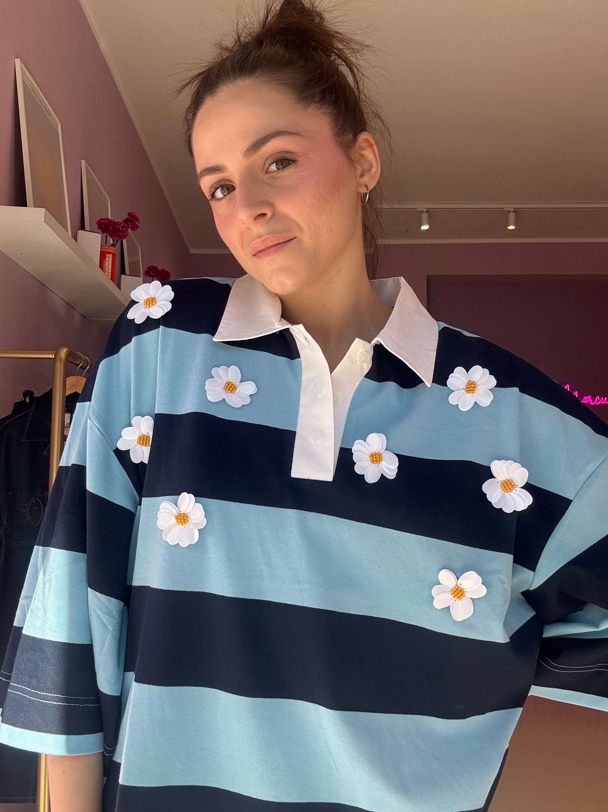 T-Shirt Flower Blu