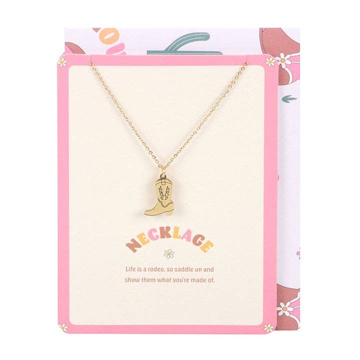 Collana con Stivale da Cowboy su Biglietto di Auguri