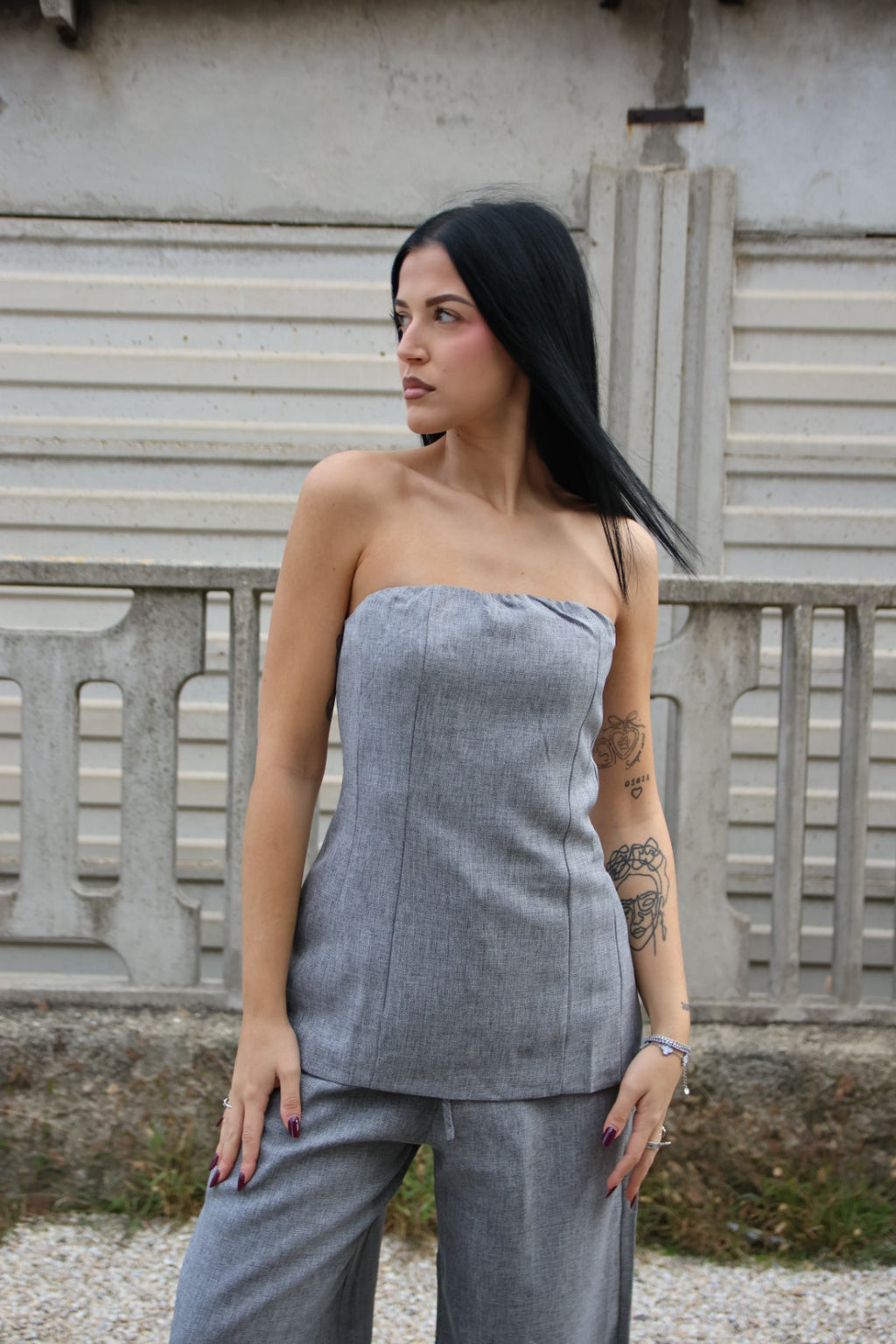 Top Diana Grigio