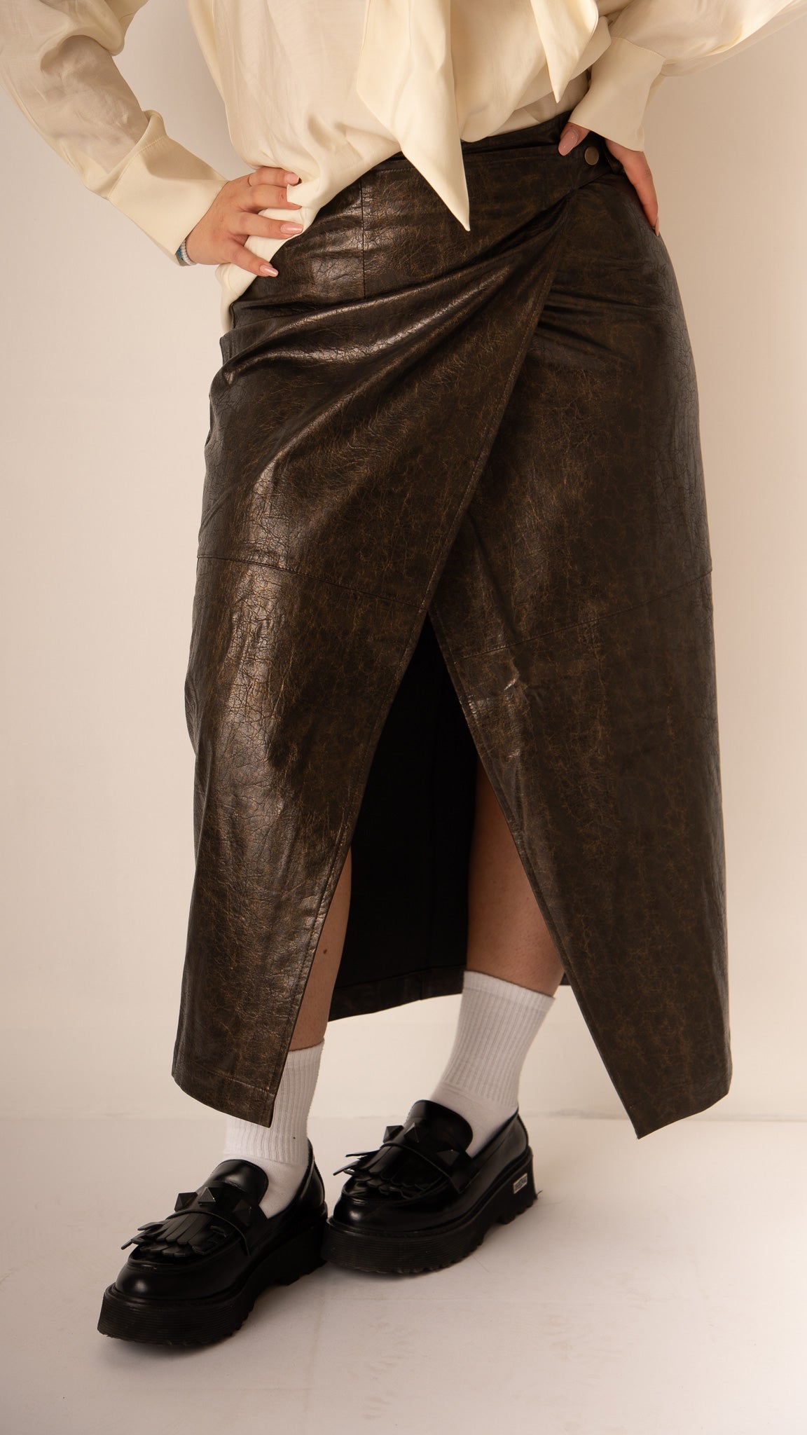 Gonna Ecopelle Marrone