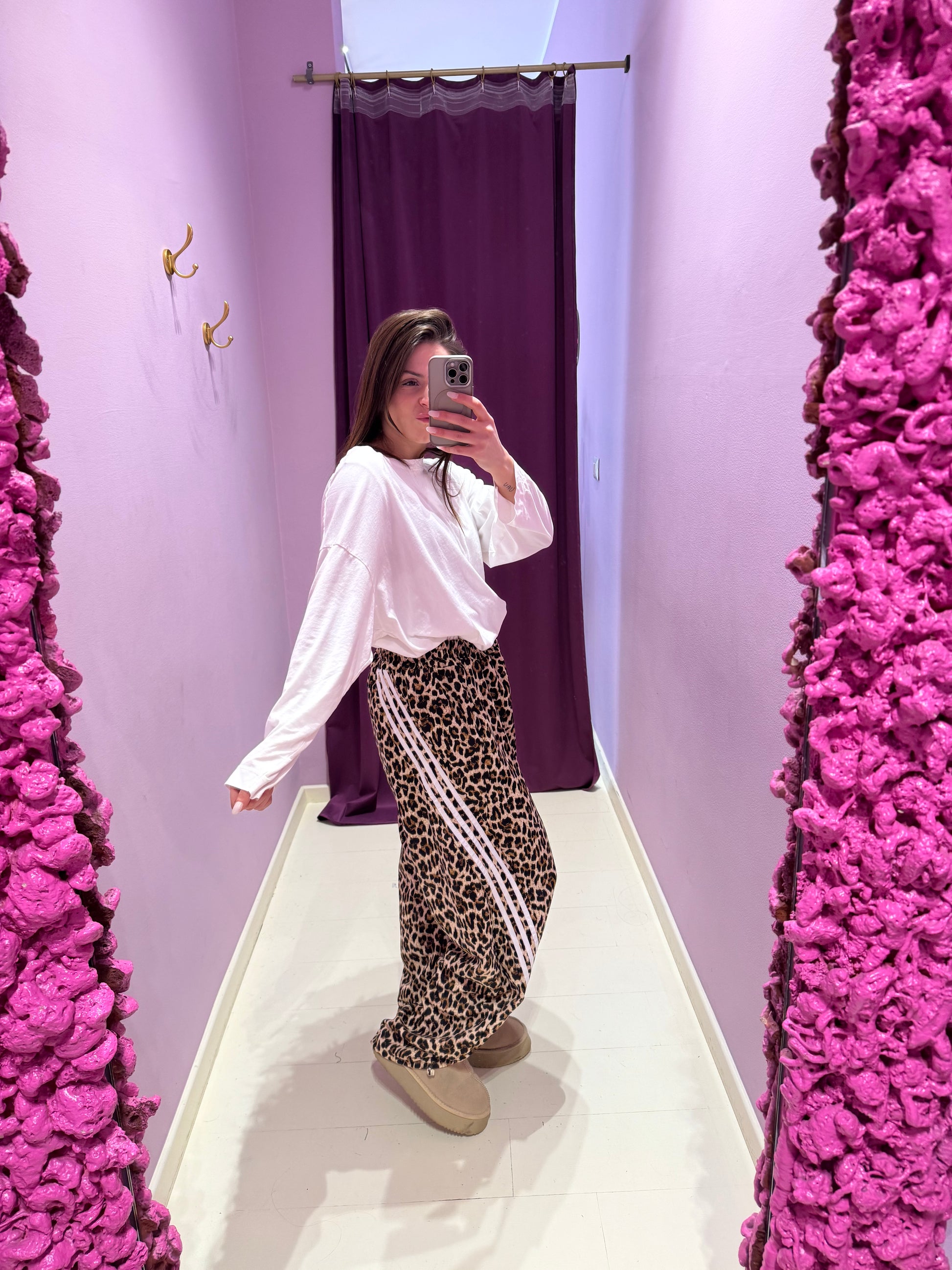 Panta Leopard Bianco