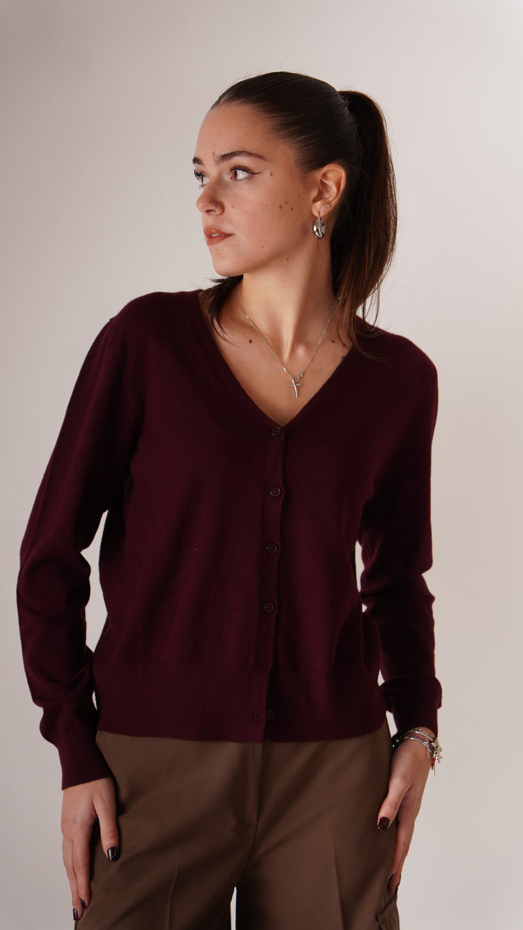 Cardigan Basic Bordeaux