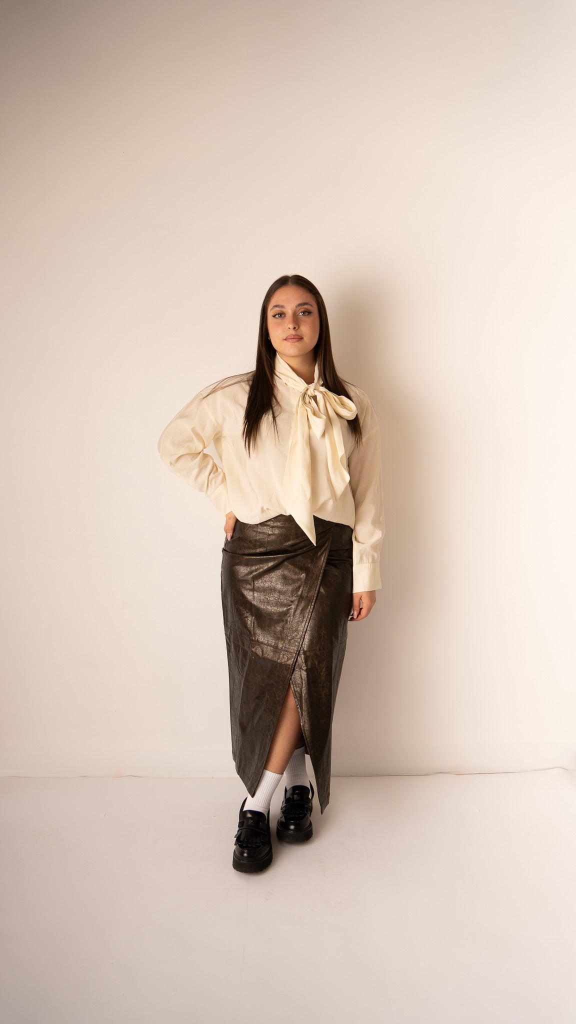 Gonna Ecopelle Marrone