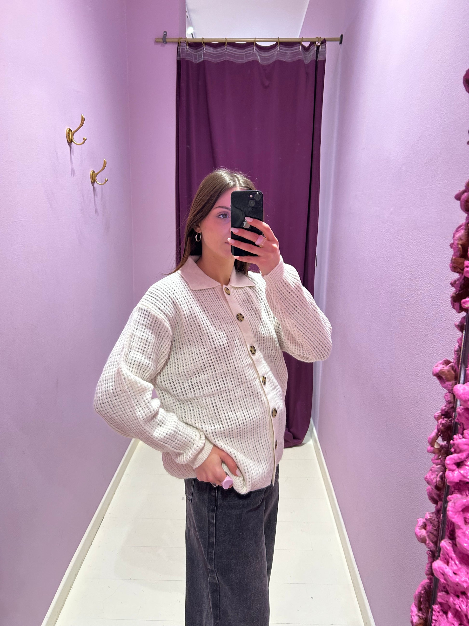 Cardigan Traforato Bianco