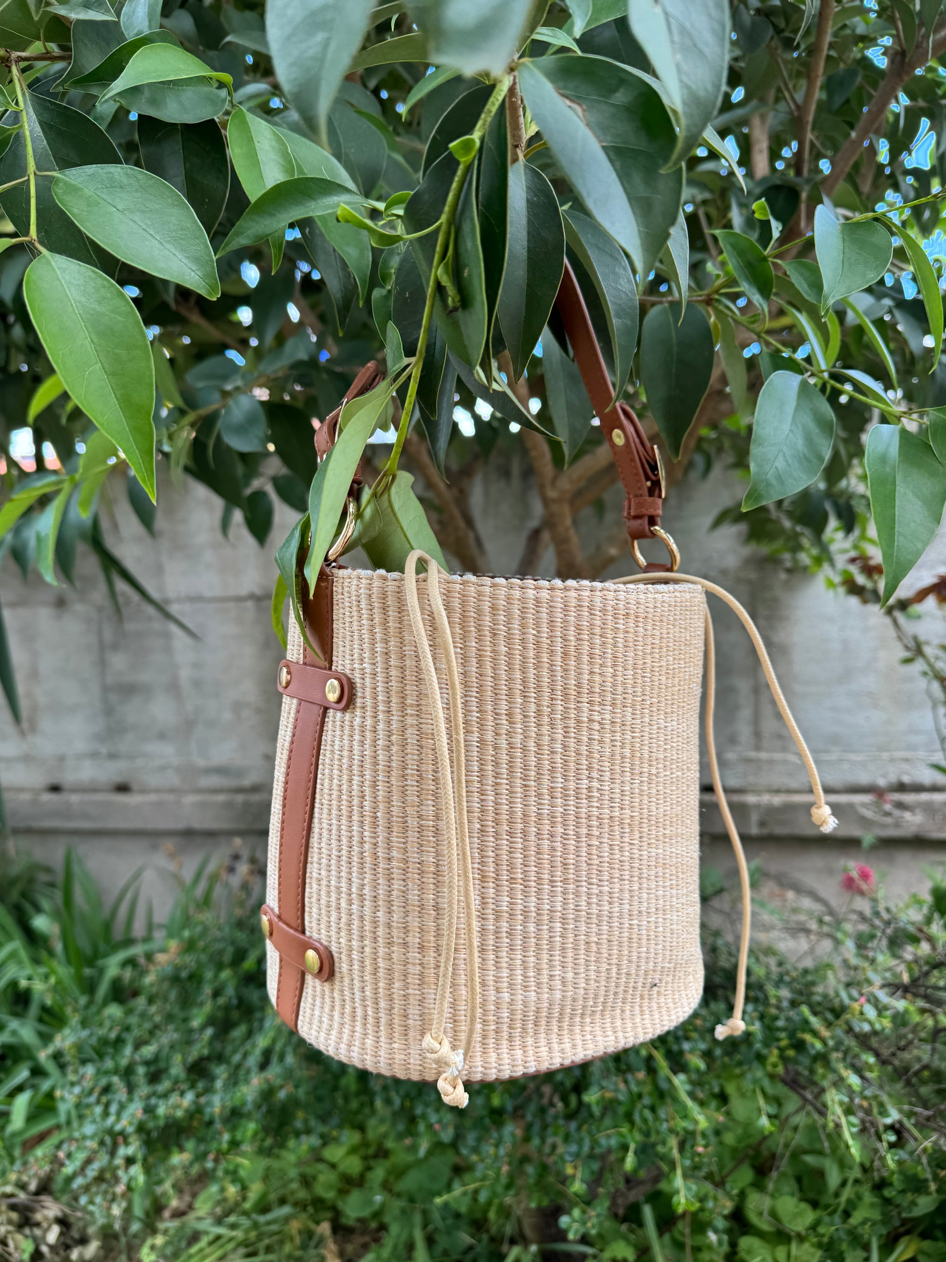 Borsa Bambù Cuoio Maxi
