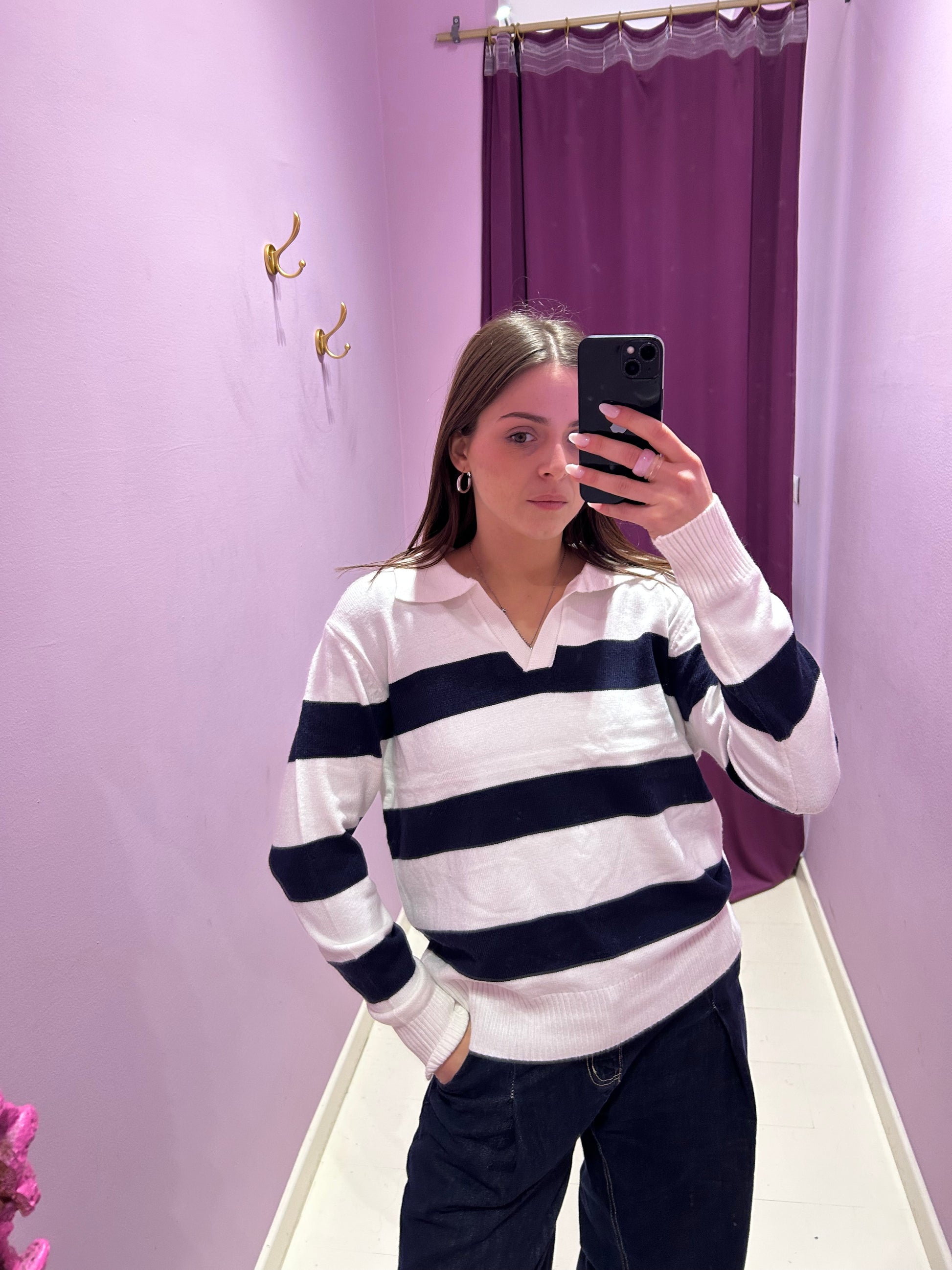 Polo Steve Blu e Bianca