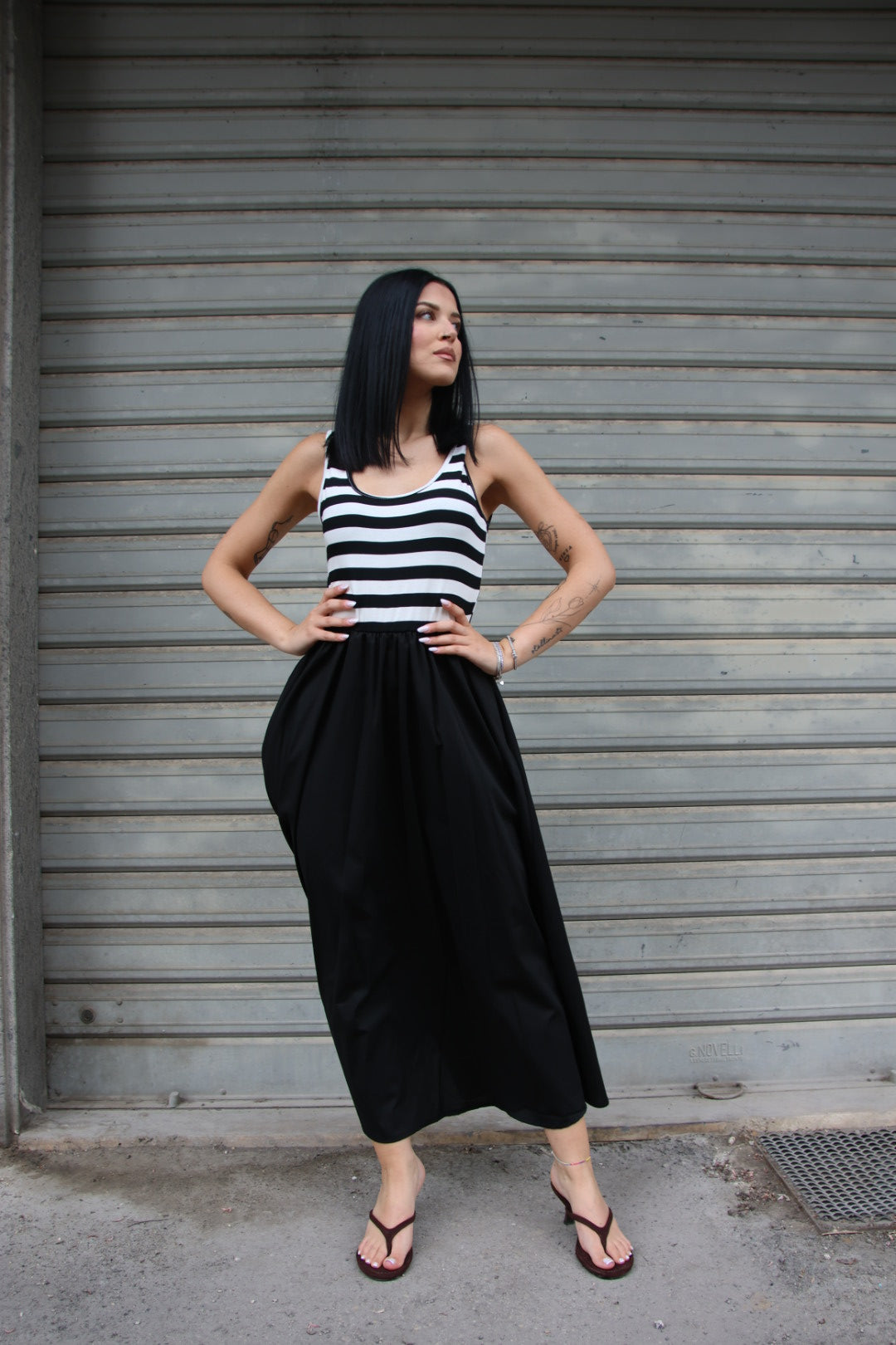 Abito Stripes Nero