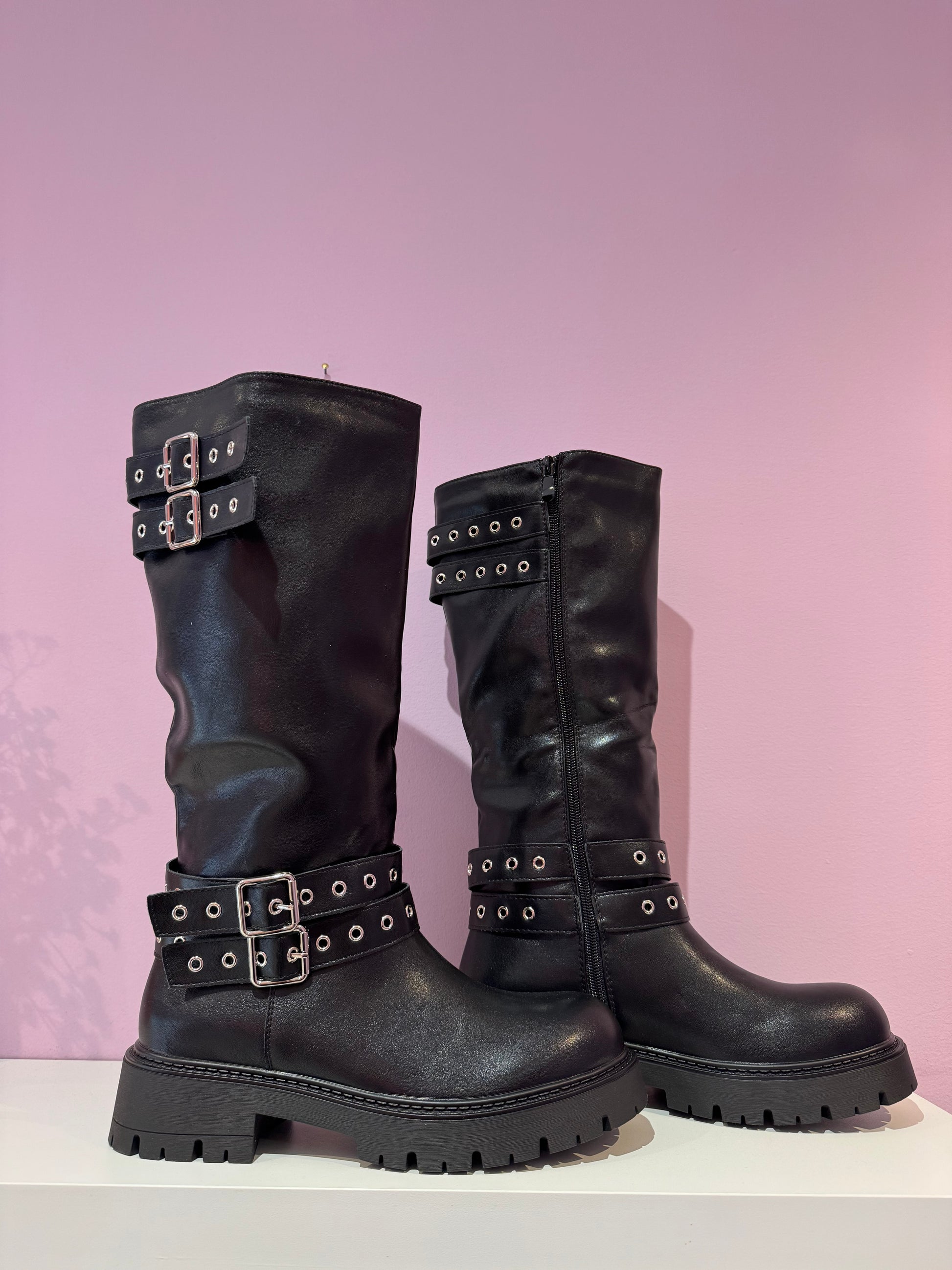 Stivale Nero Fibbie