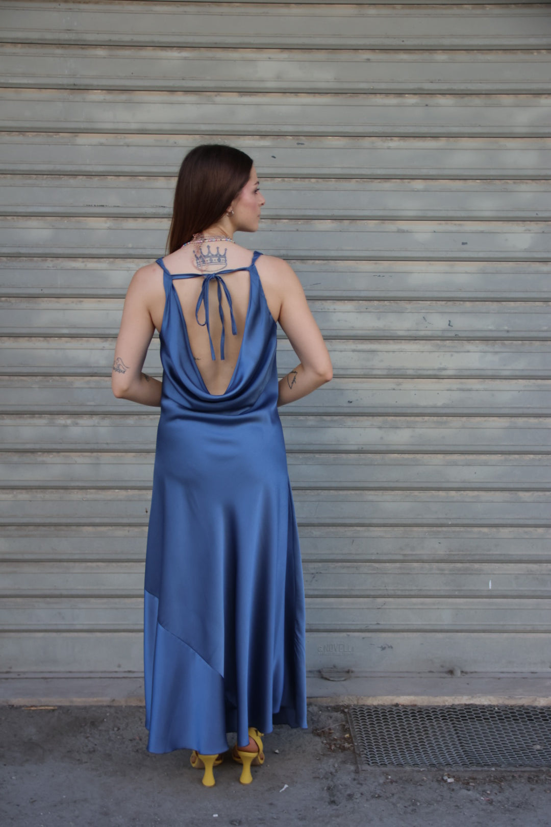 Vestito Satin Ceruleo