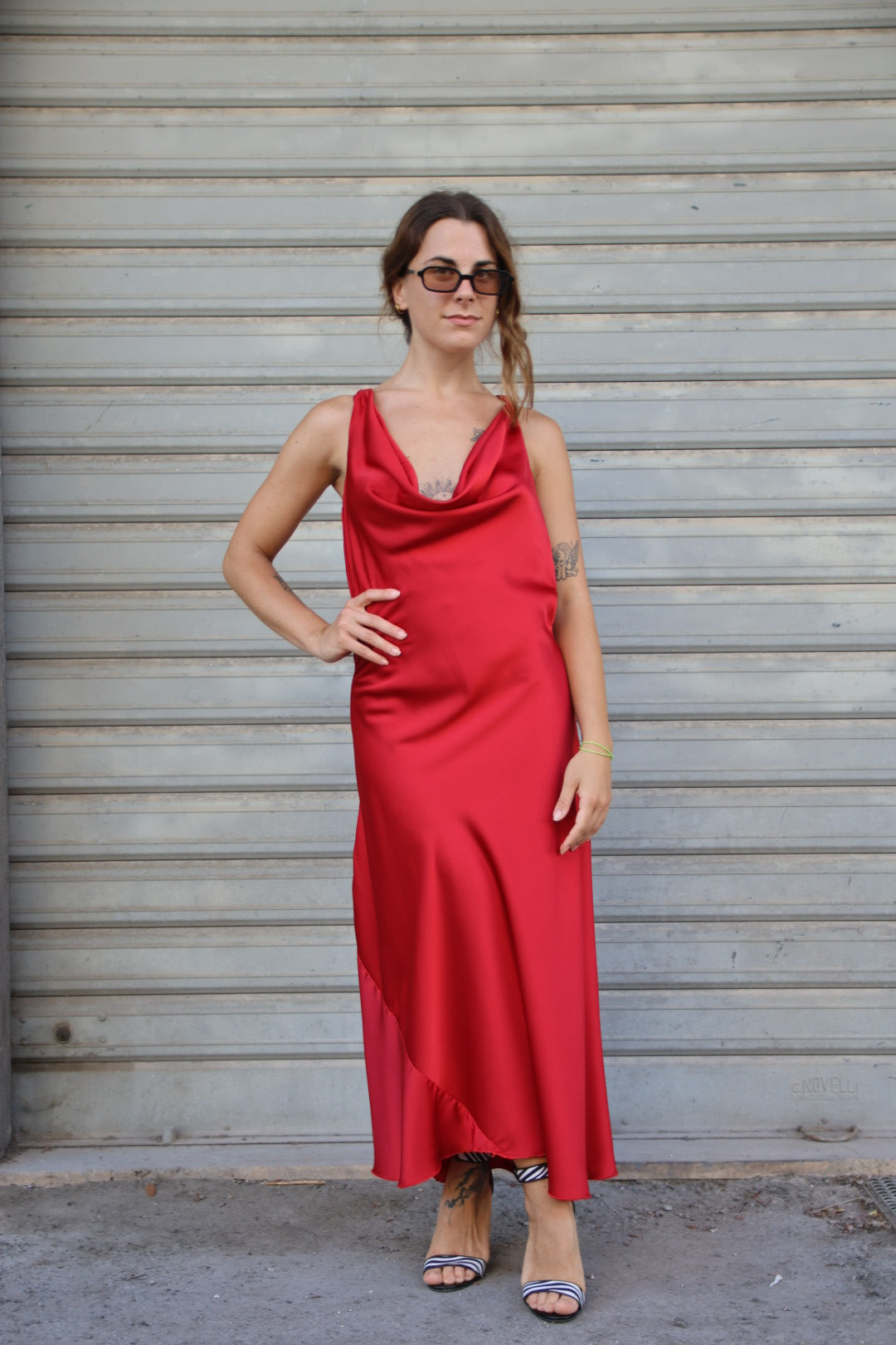Vestito Satin Rosso