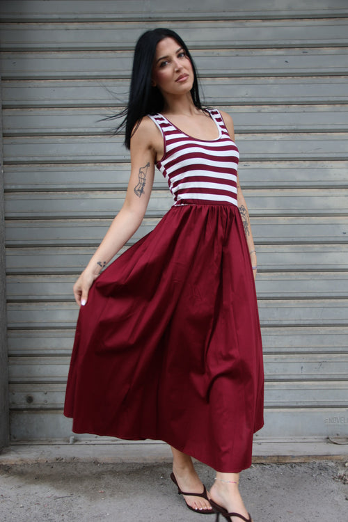Abito Stripes Bordeaux