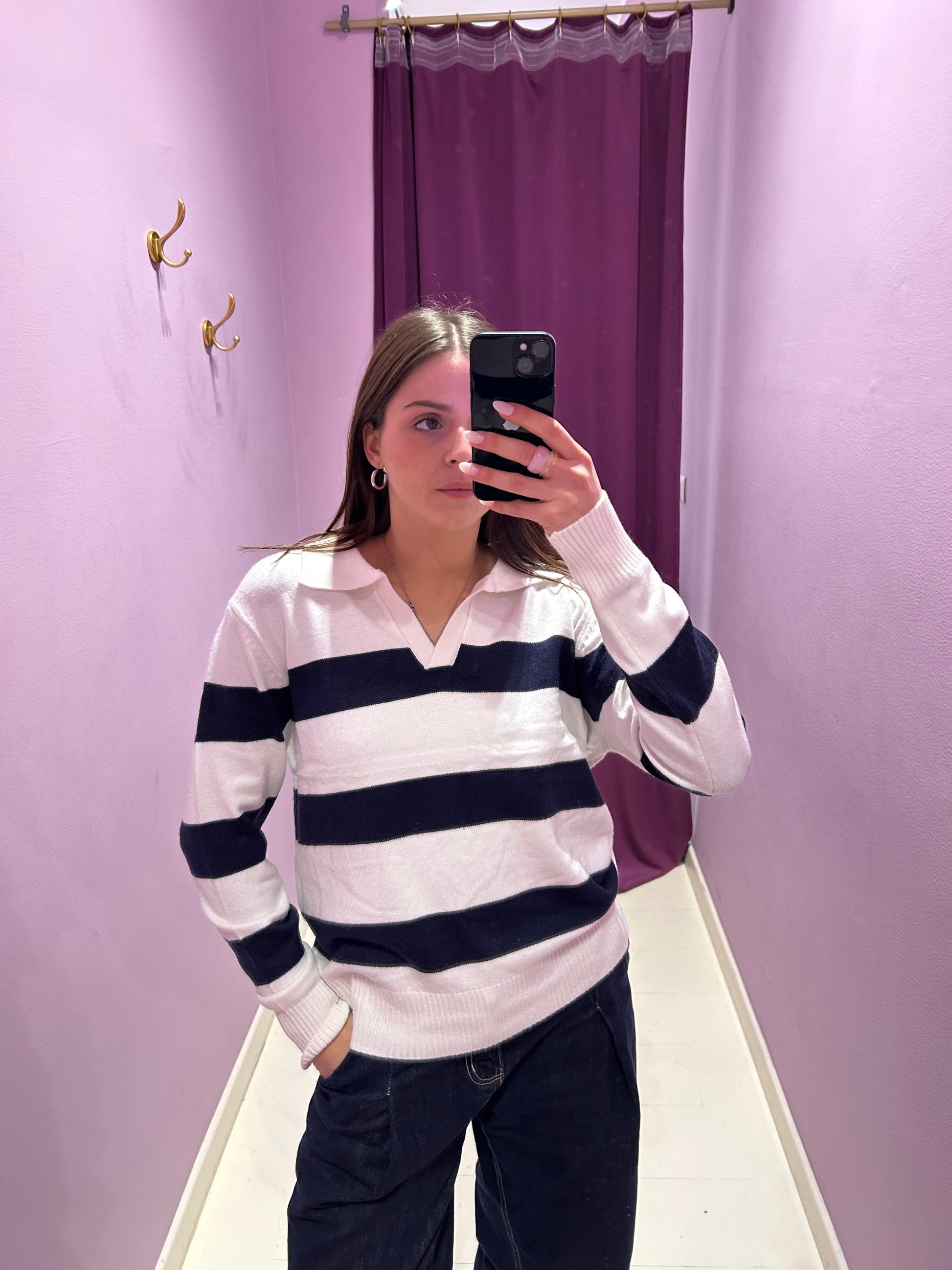 Polo Steve Blu e Bianca