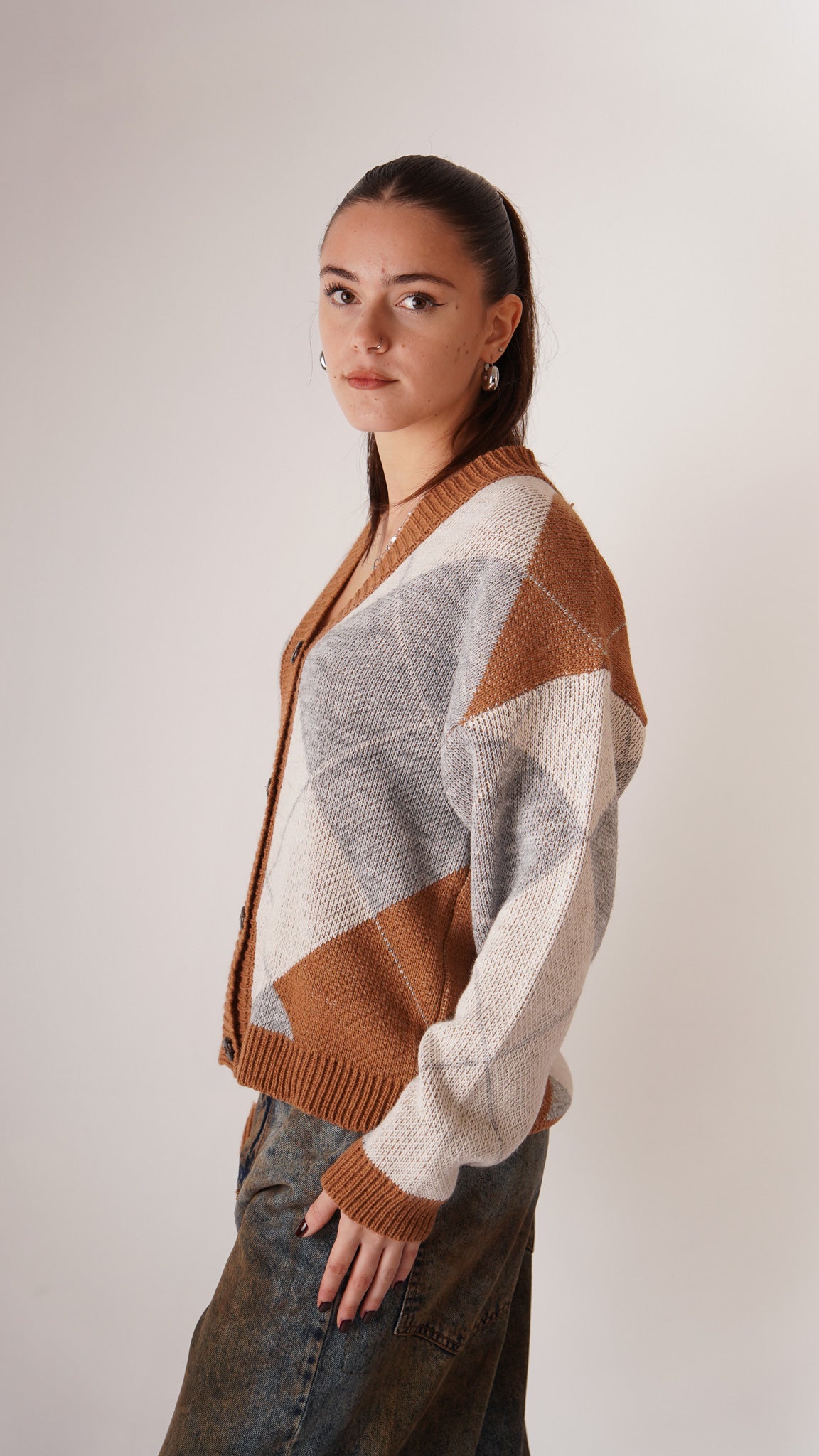 Cardigan Rombi Camel