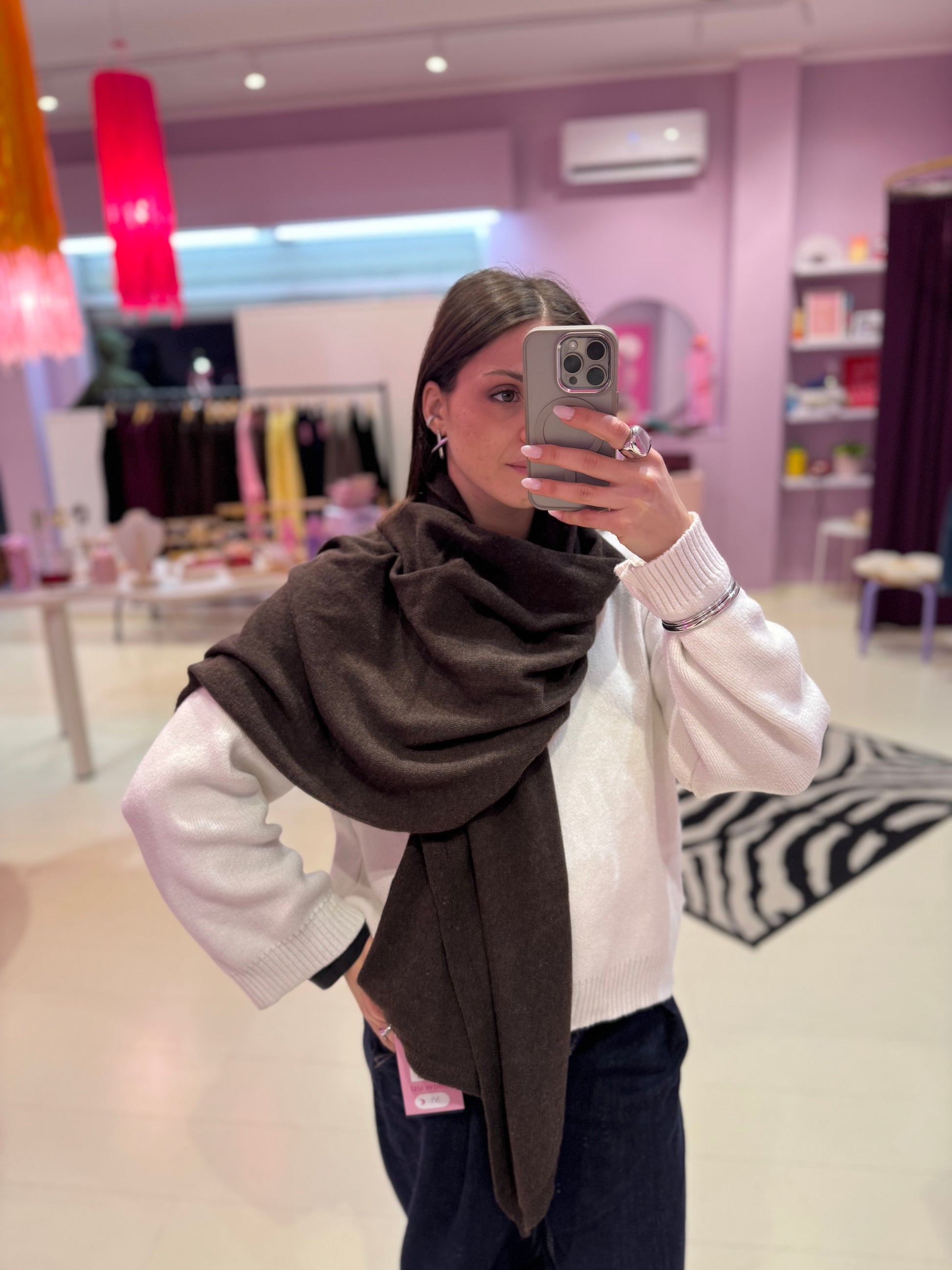 Sciarpa Misto Cashmere Choco