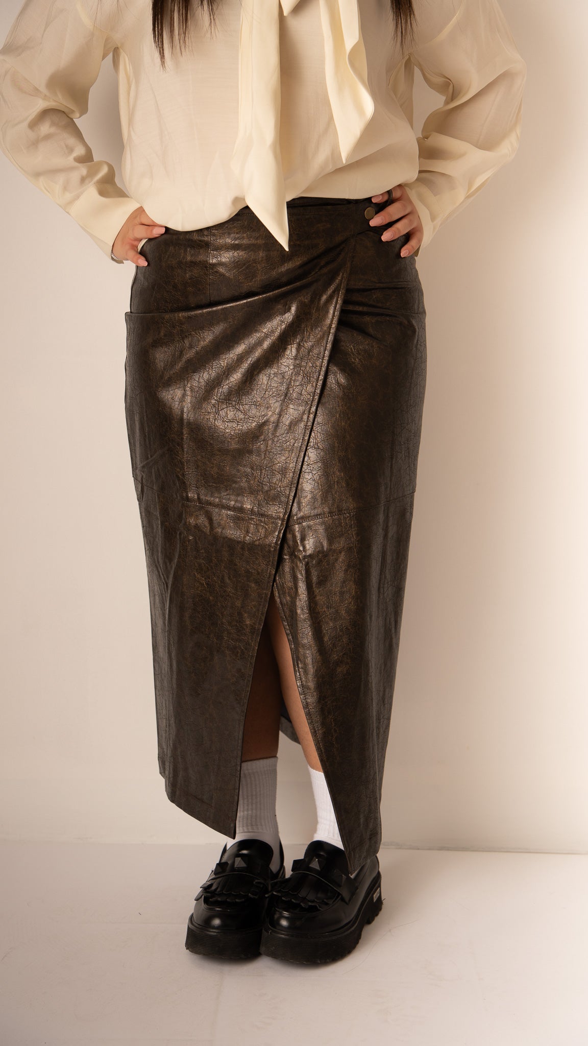 Gonna Ecopelle Marrone