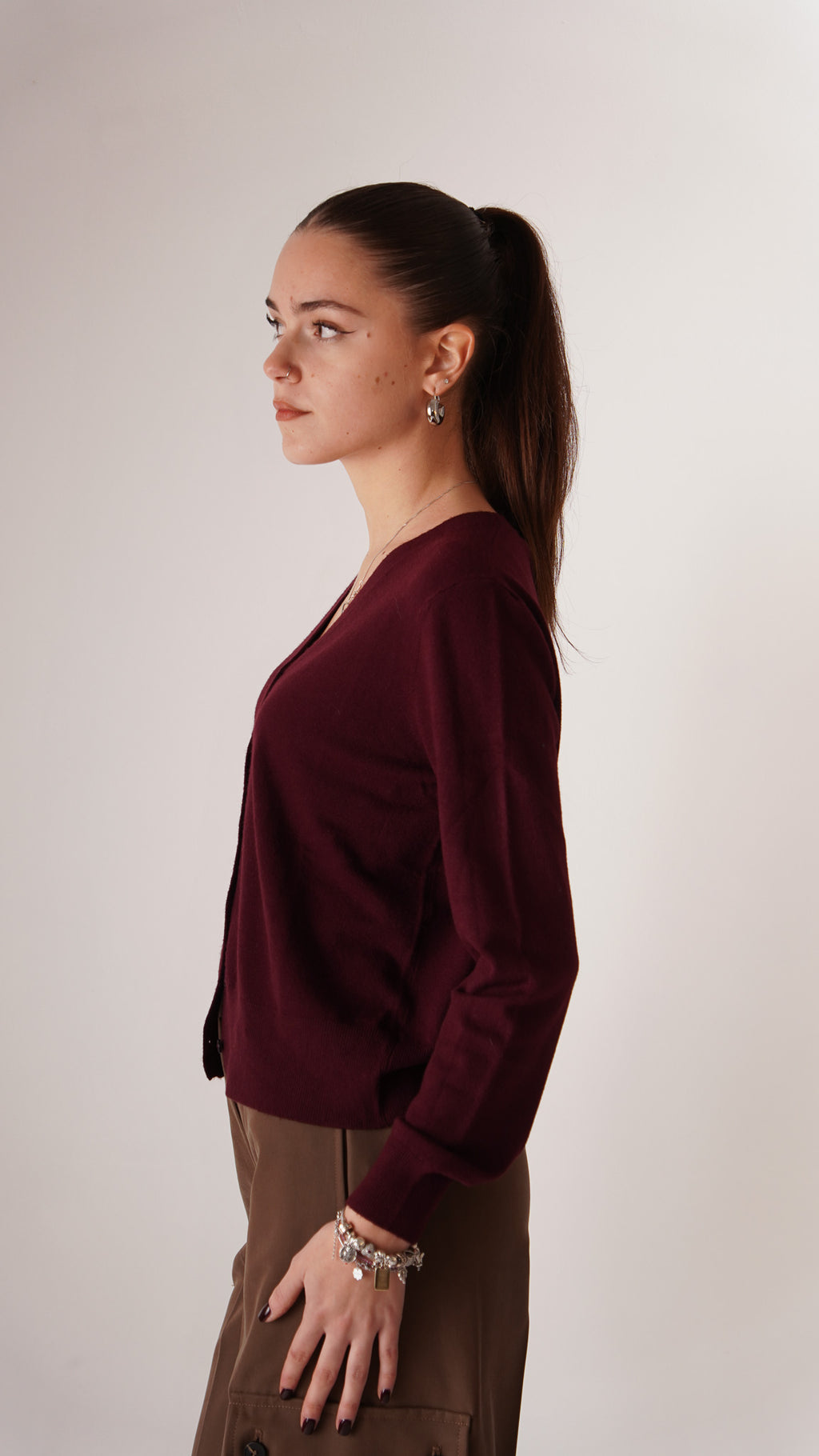 Cardigan Basic Bordeaux