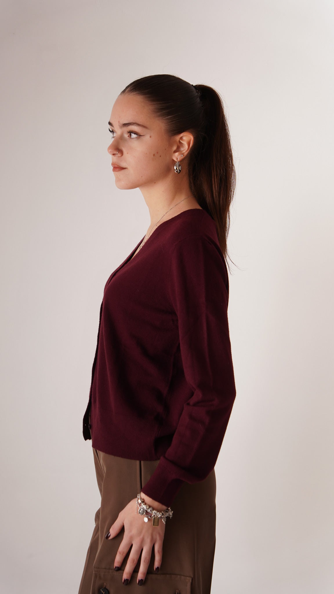 Cardigan Basic Bordeaux