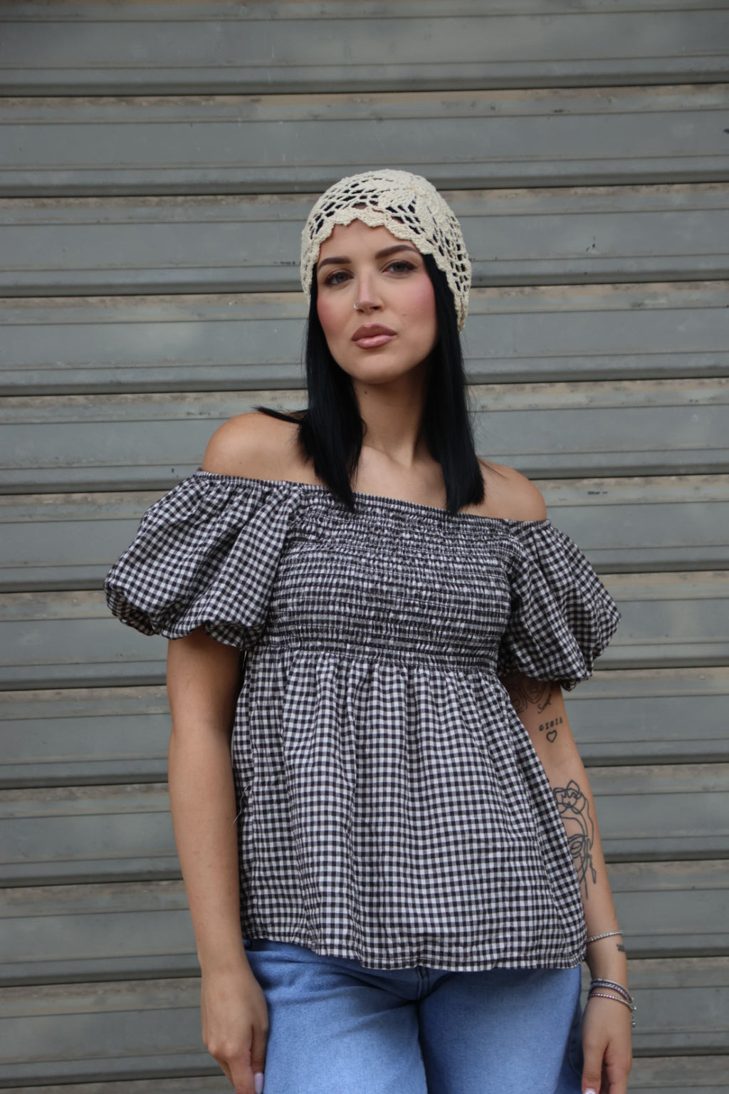 Maglia Vichy Marrone