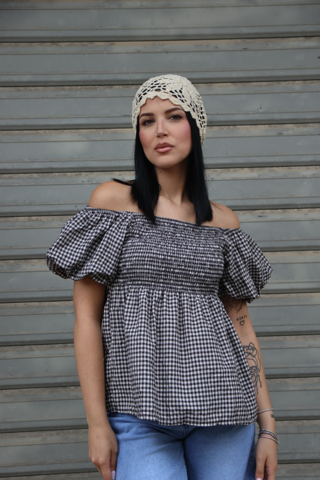 Maglia Vichy Marrone
