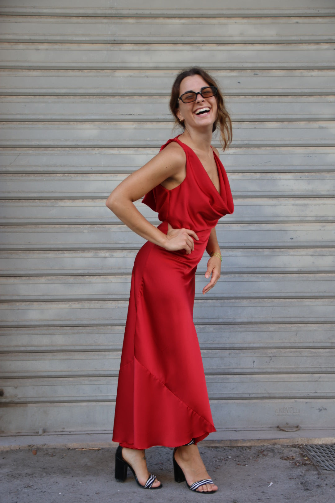 Vestito Satin Rosso