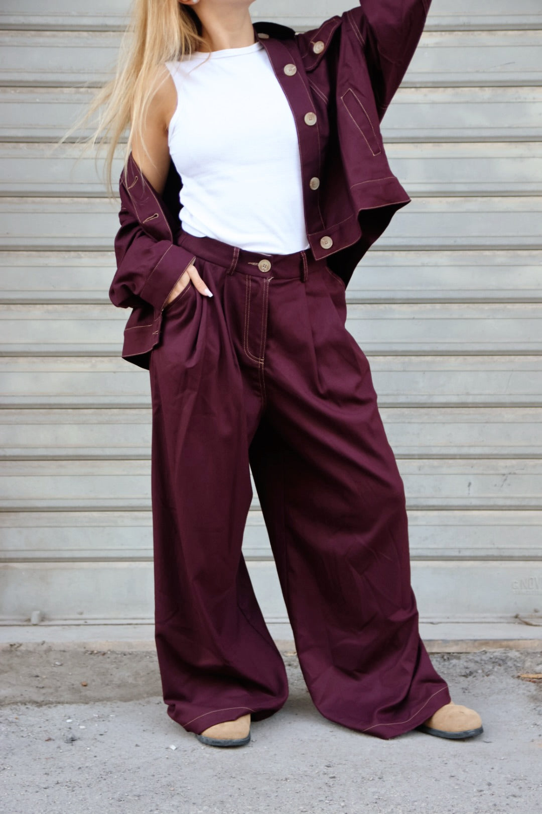 Pantalone Ellen Bordeaux