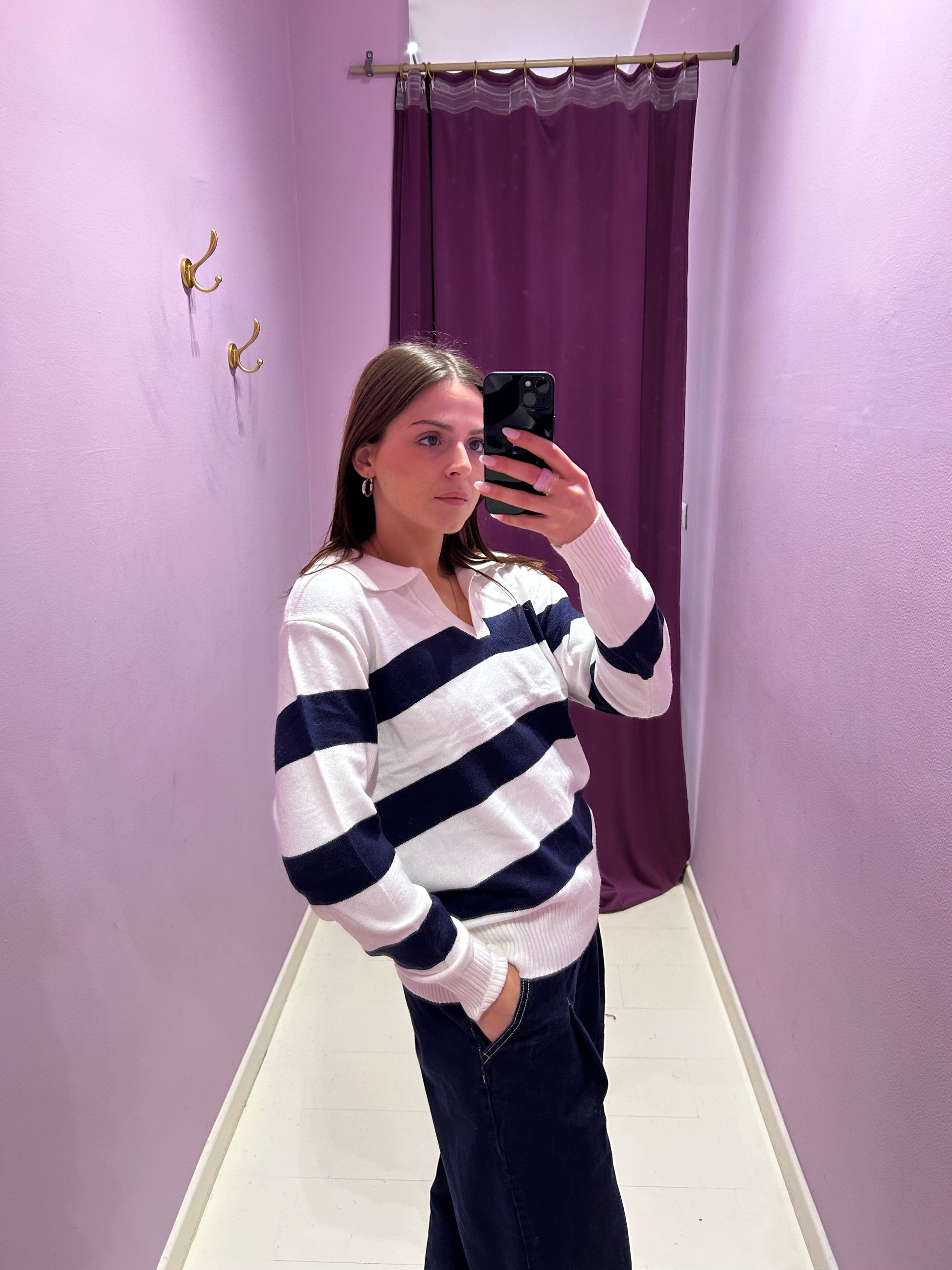 Polo Steve Blu e Bianca