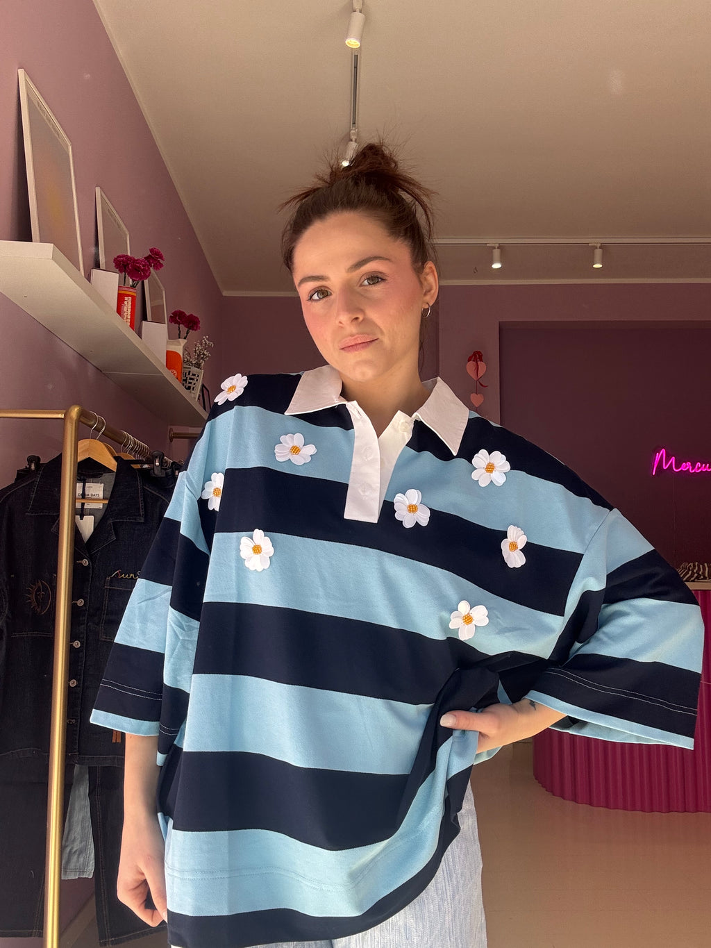 T-Shirt Flower Blu