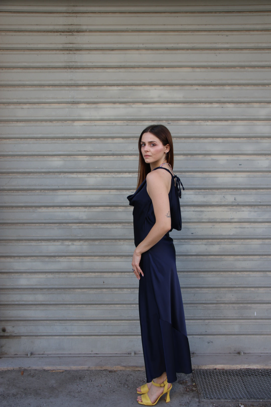 Vestito Satin Blu