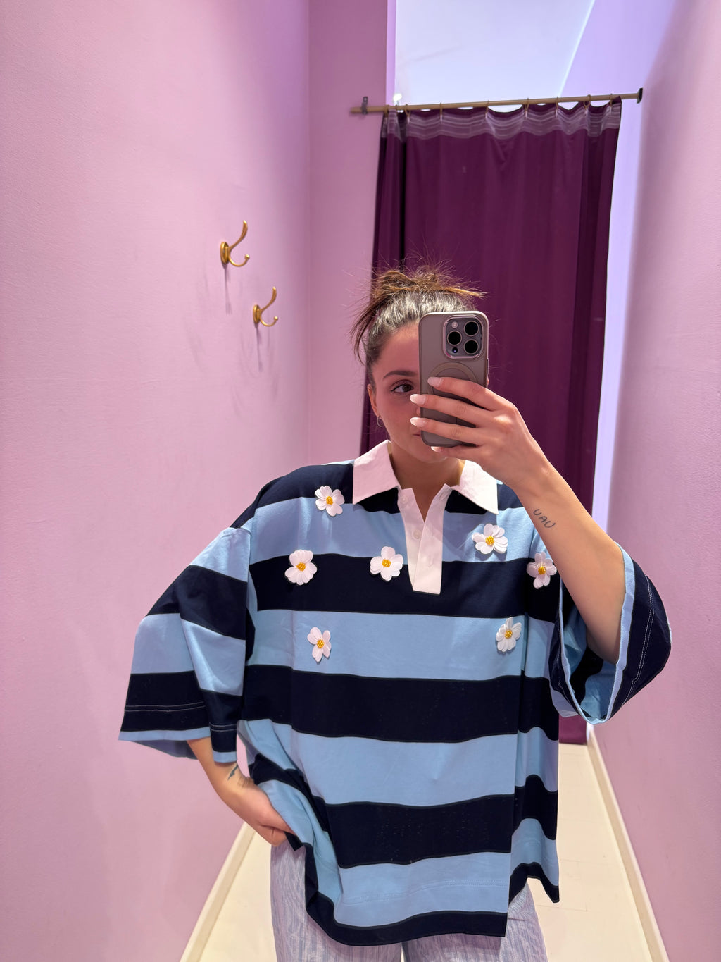 T-Shirt Flower Blu