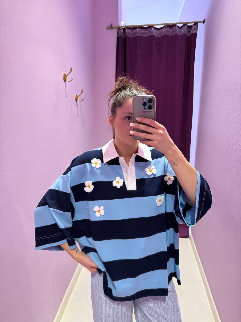 T-Shirt Flower Blu