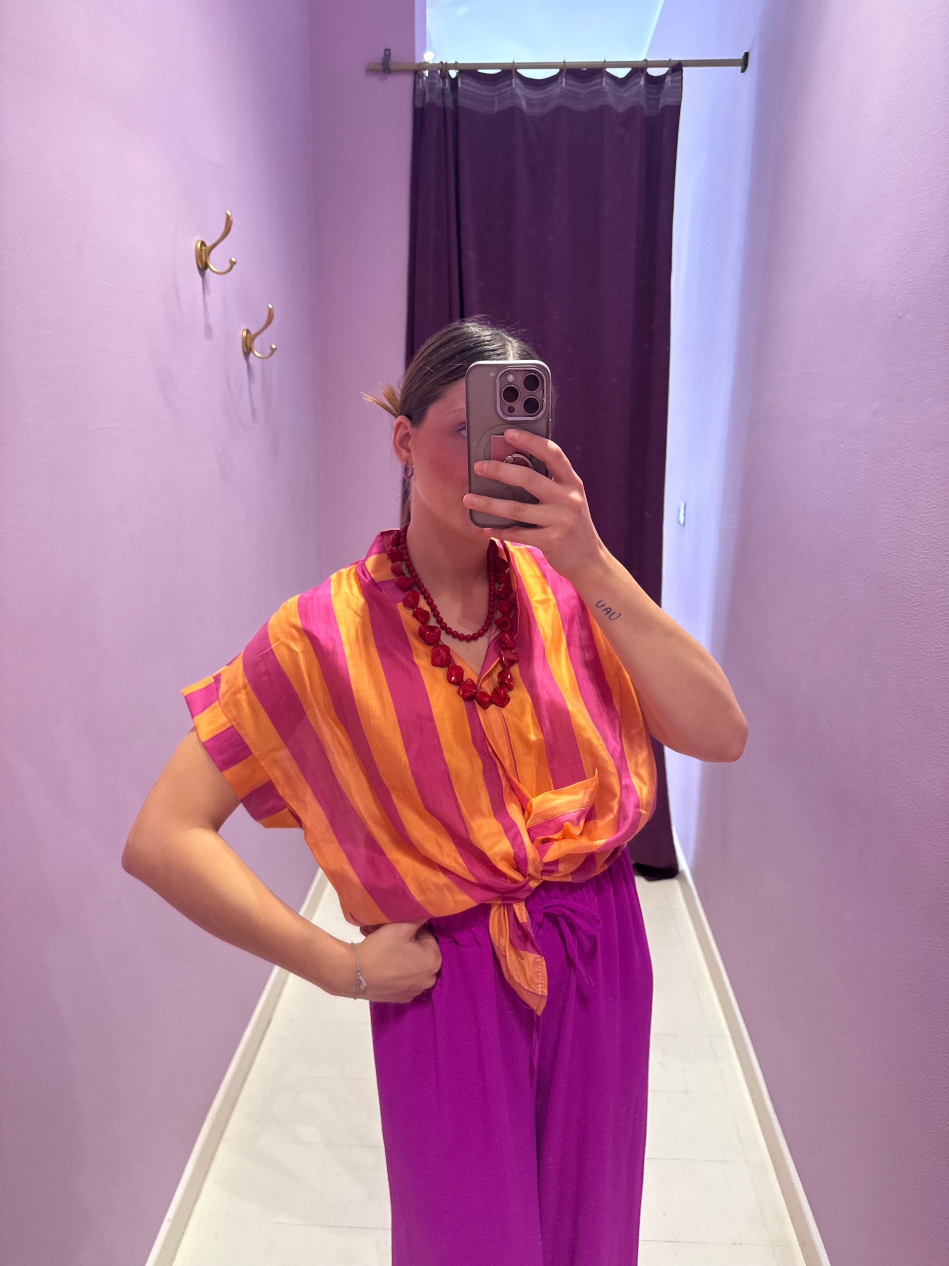 Camicia Lanzarote Arancio/Fucsia