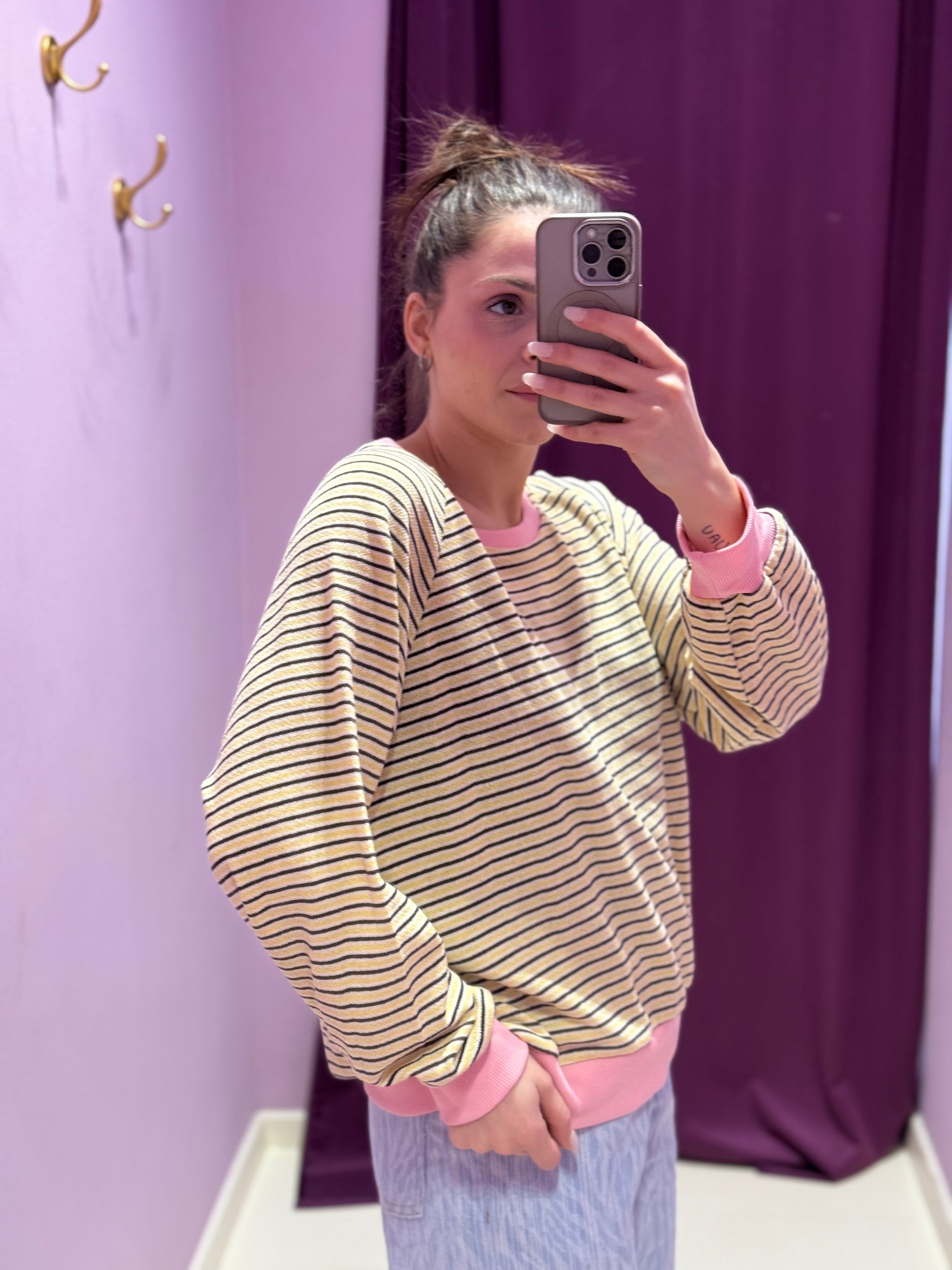 Maglia Stripes Rosa/Marrone