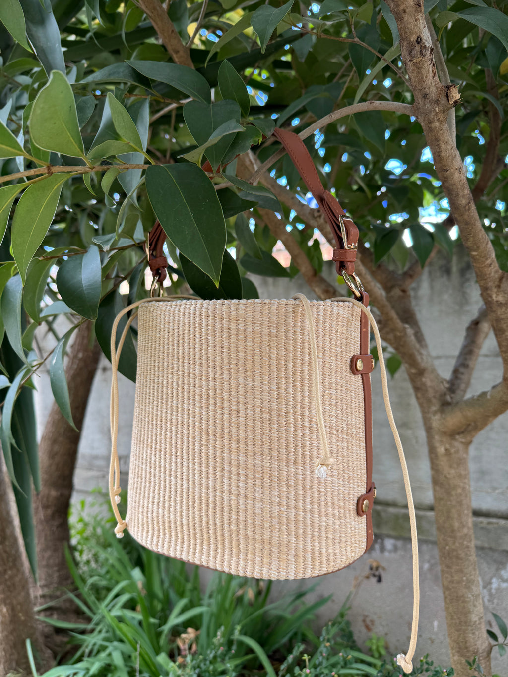 Borsa Bambù Cuoio Maxi