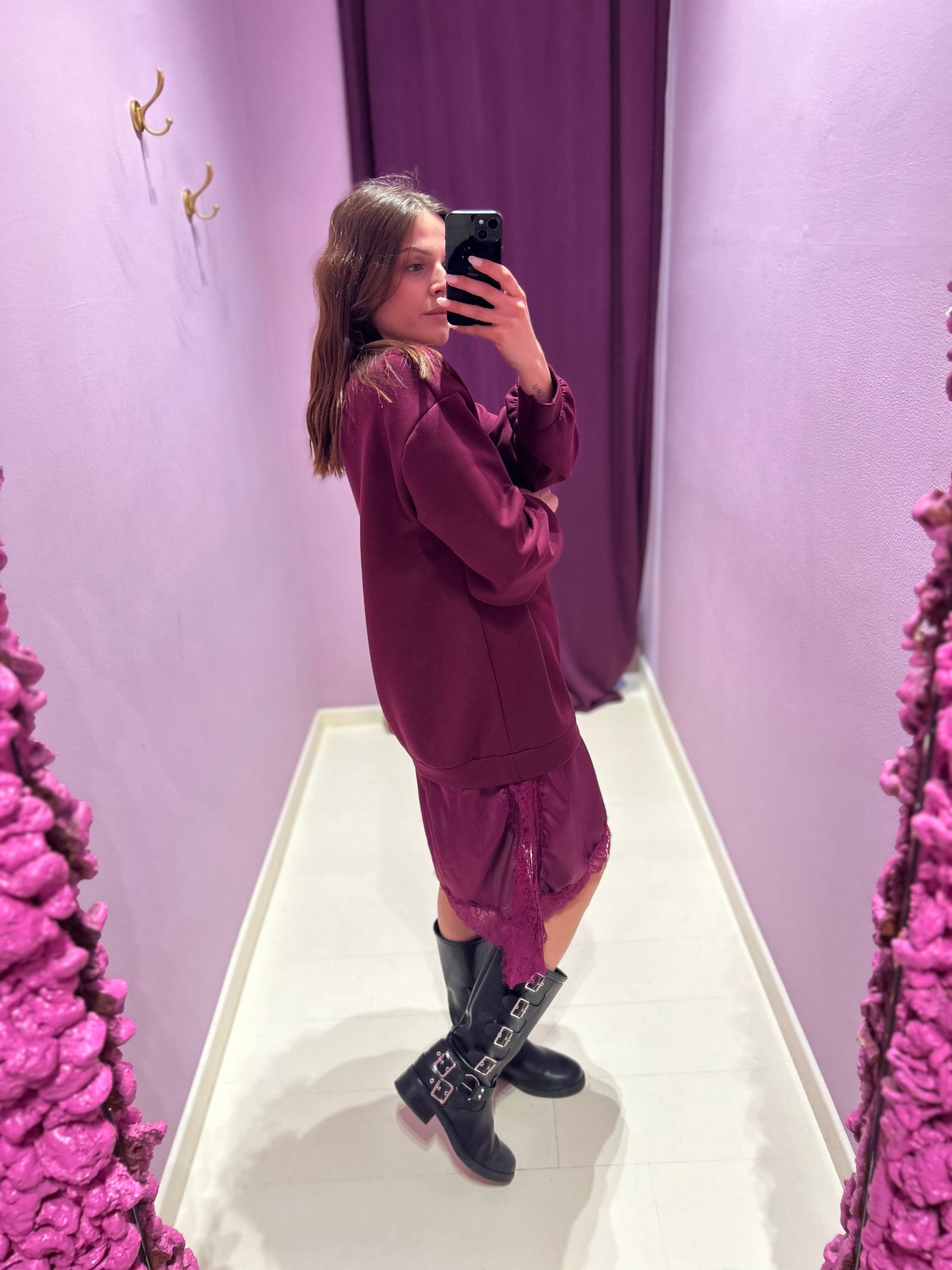 Felpa Dress Nina Bordeaux