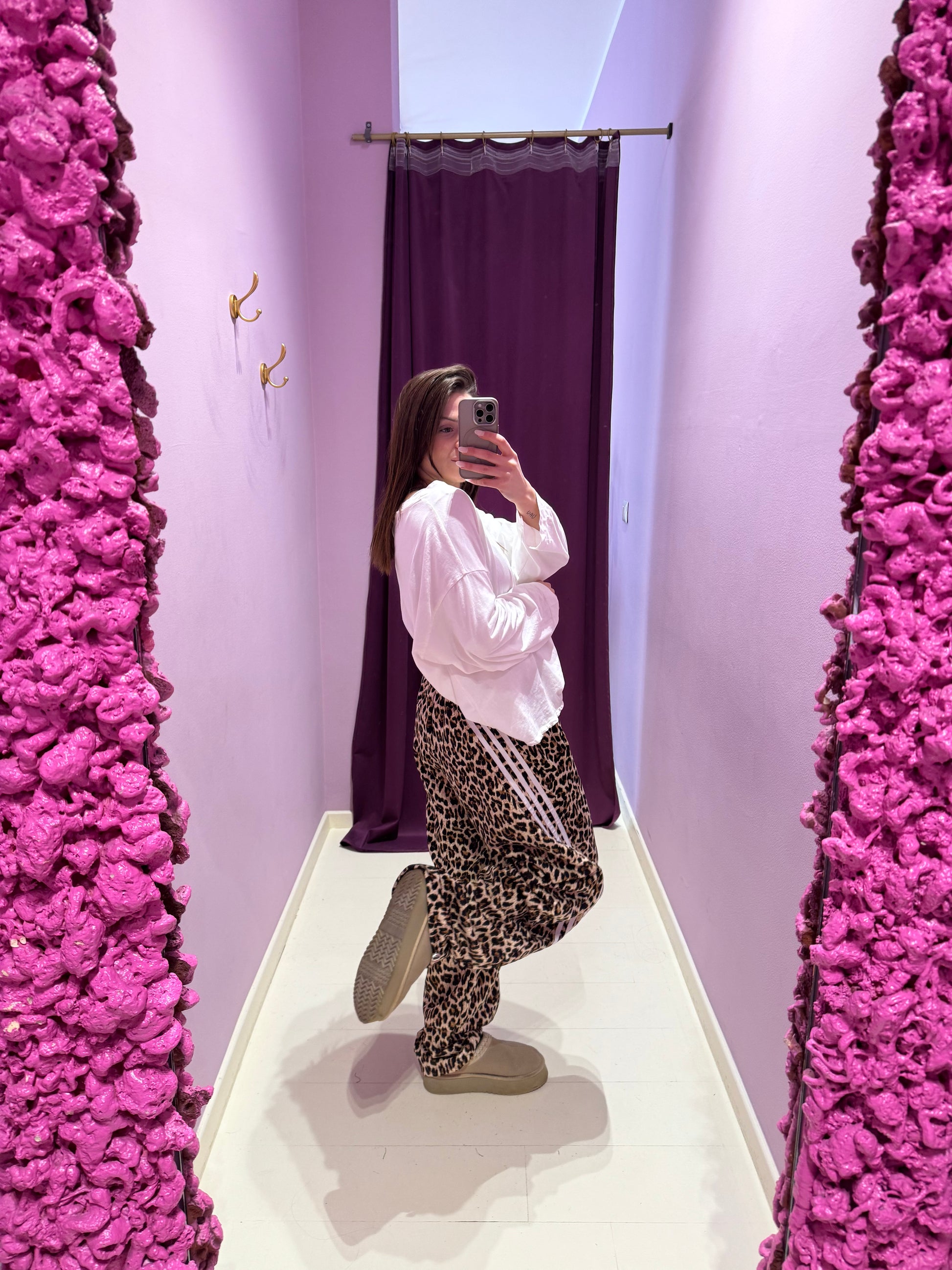 Panta Leopard Bianco