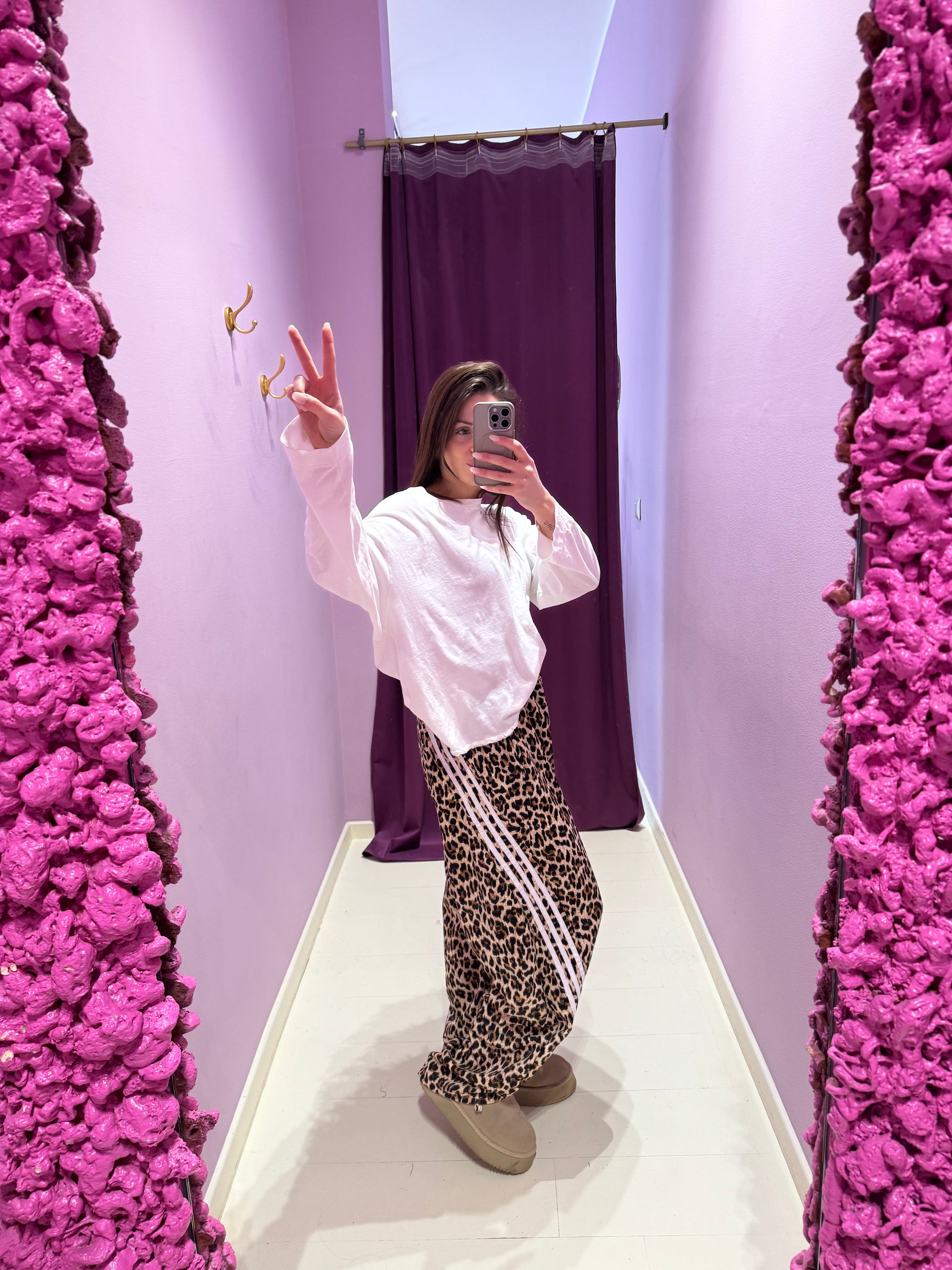 Panta Leopard Bianco