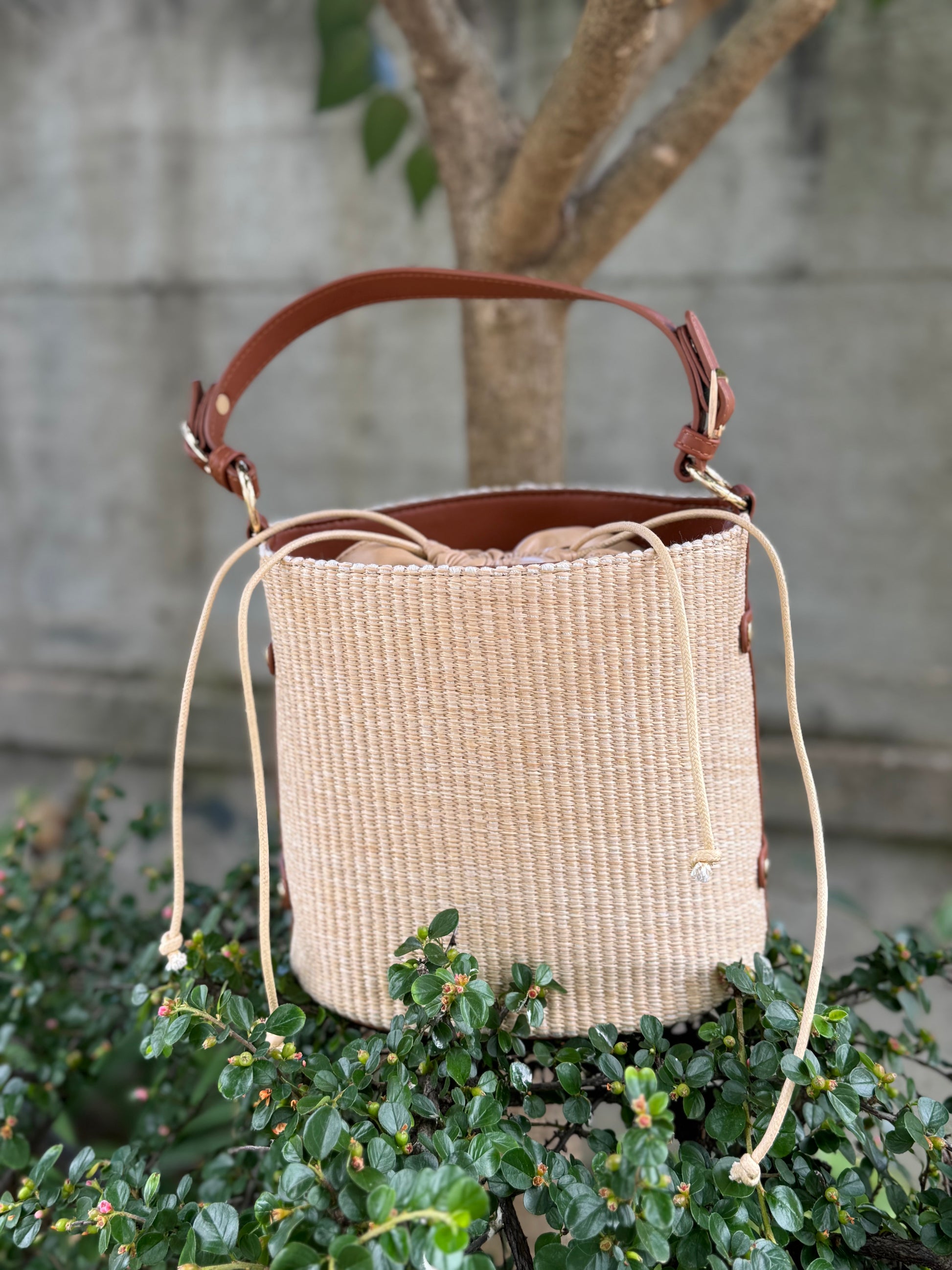 Borsa Bambù Cuoio Maxi